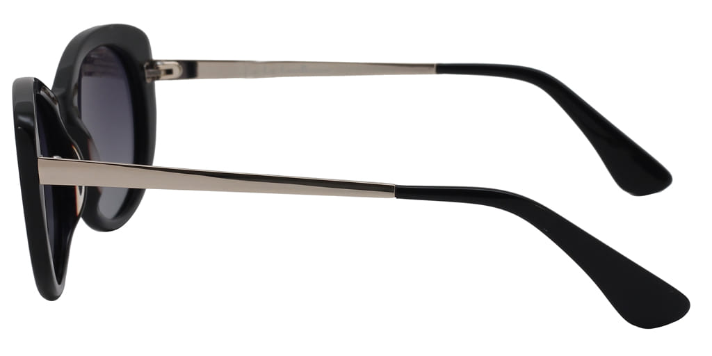 Lancebremmer LBS 0215 Sunglass Black Female Full Metal Sunglass — Black frame — view 4
