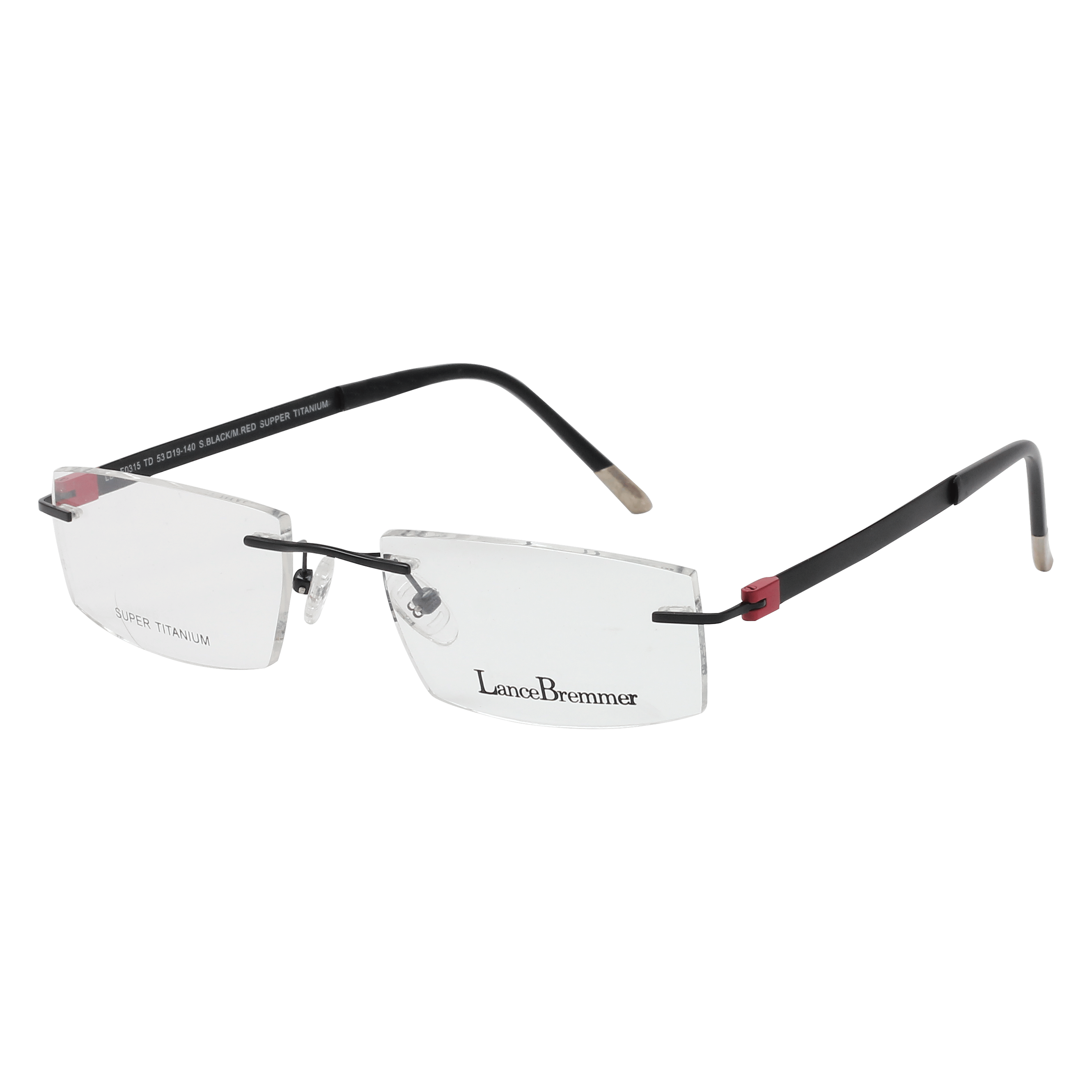 Lancebremmer 0315TD Frame Black Male RimLess Titanium — Black frame