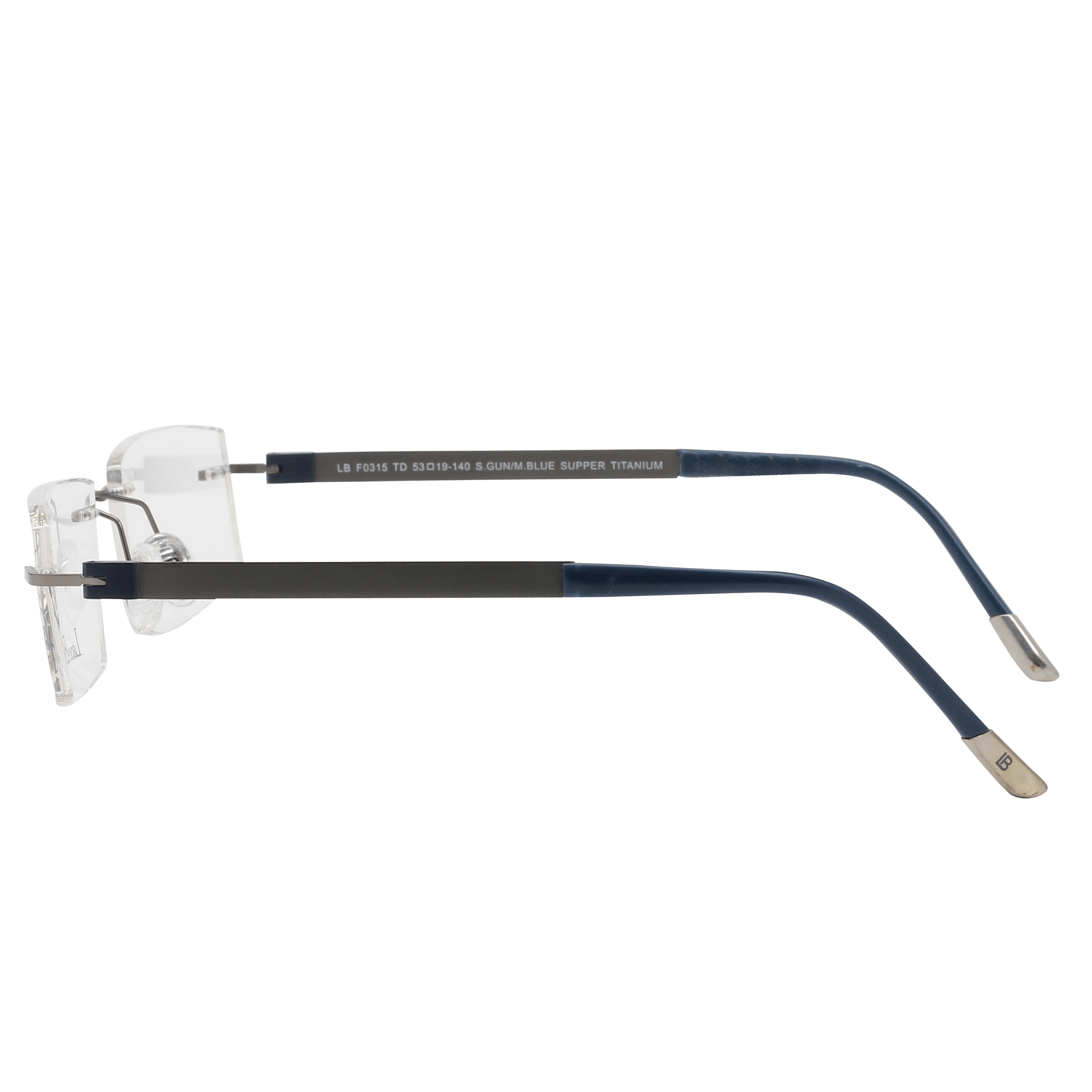 Lancebremmer 0315TD Frame Gun Metal Male RimLess Titanium Frame — view 3