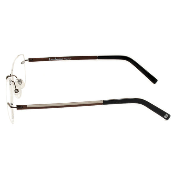 Lancebremmer 5015TCS Frame Brown Unisex RimLess Titanium Frame — Brown frame — view 3