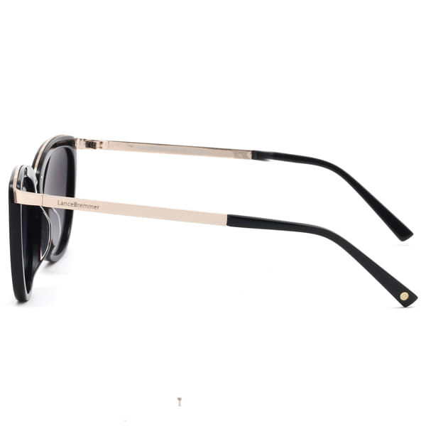Lancebremmer 1217O Sunglass Black Female Full Metal Sunglass — Black frame — view 4