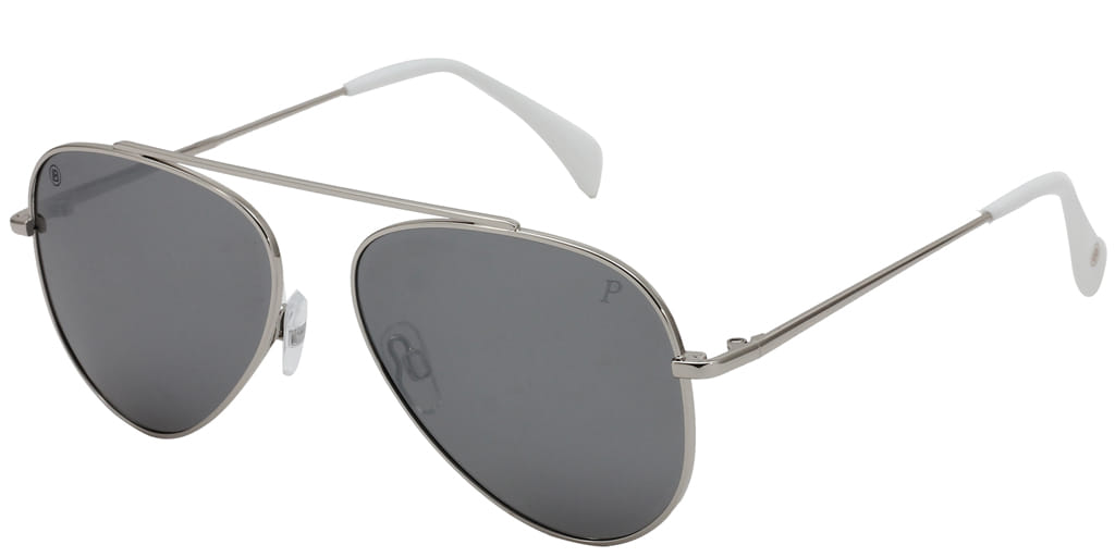 Lancebremmer 1018C Sunglass Silver Unisex Full Metal Sunglass — Silver frame — view 2