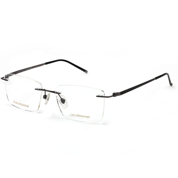 Lancebremmer 1076 Frame Gun Metal Male RimLess Titanium — Gun Metal frame