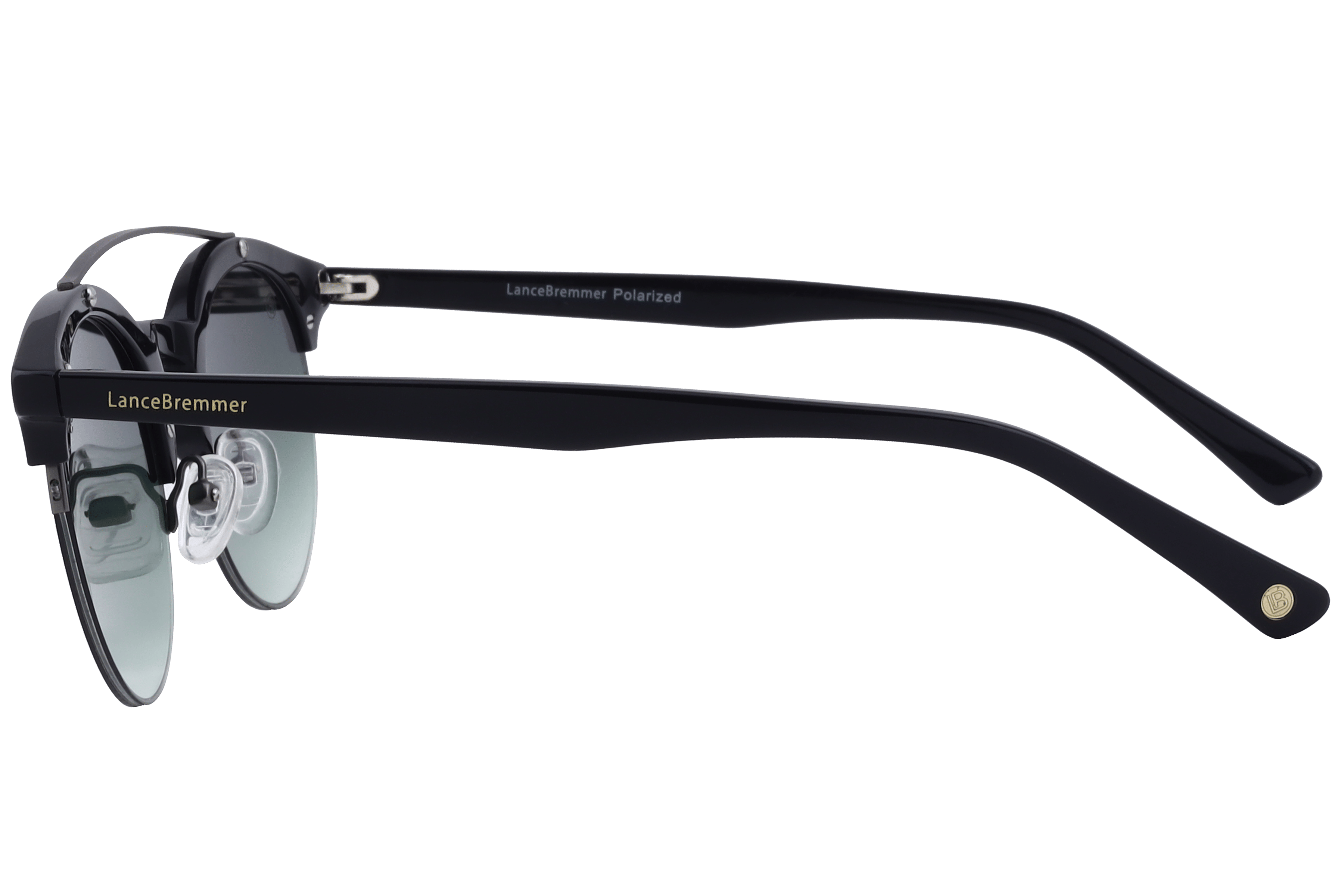 Lancebremmer 1418TT Sunglass Black Male Supra Shell Sunglass — Black frame — view 3