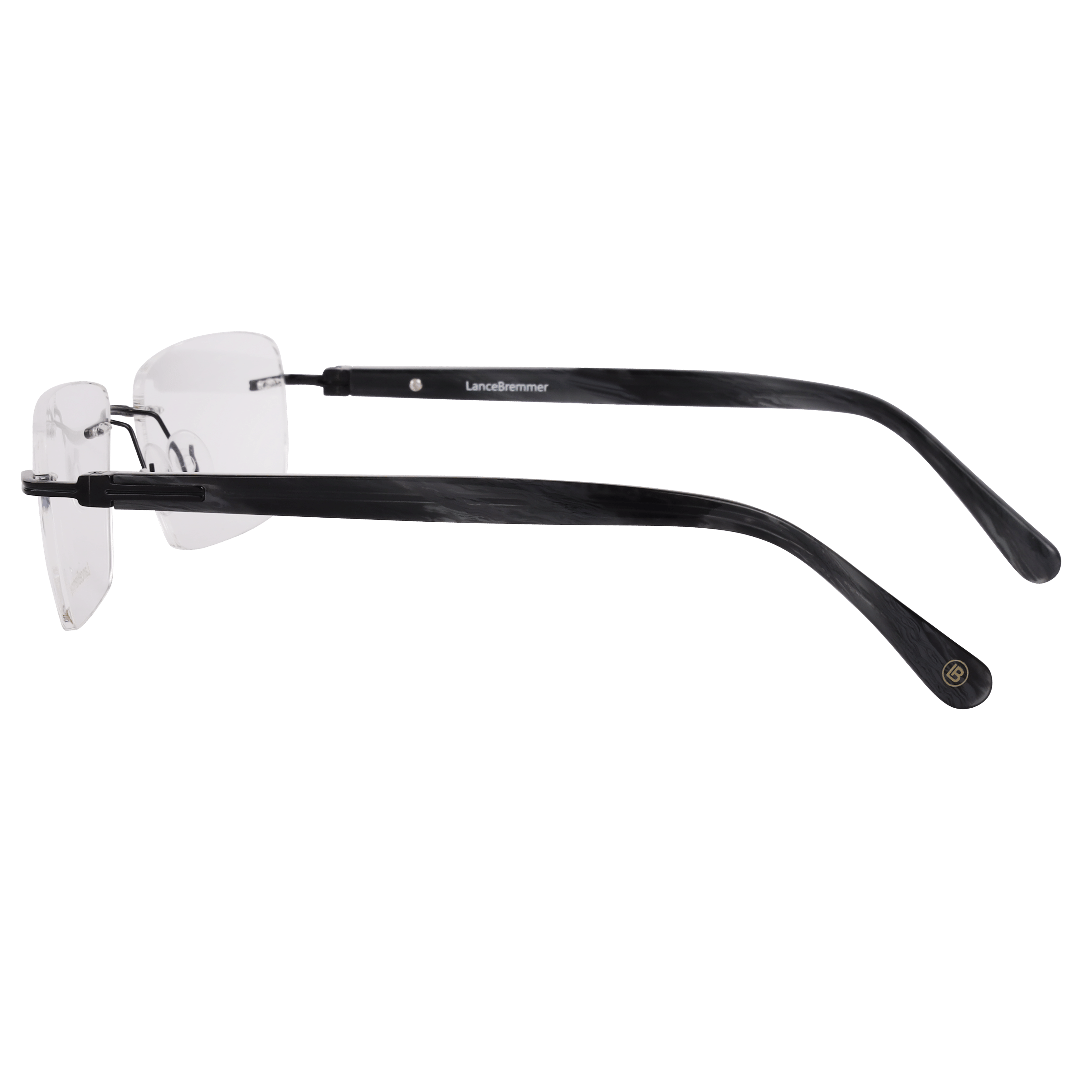 Lancebremmer 0919D Frame Black Male RimLess Shell Frame — Black frame — view 2