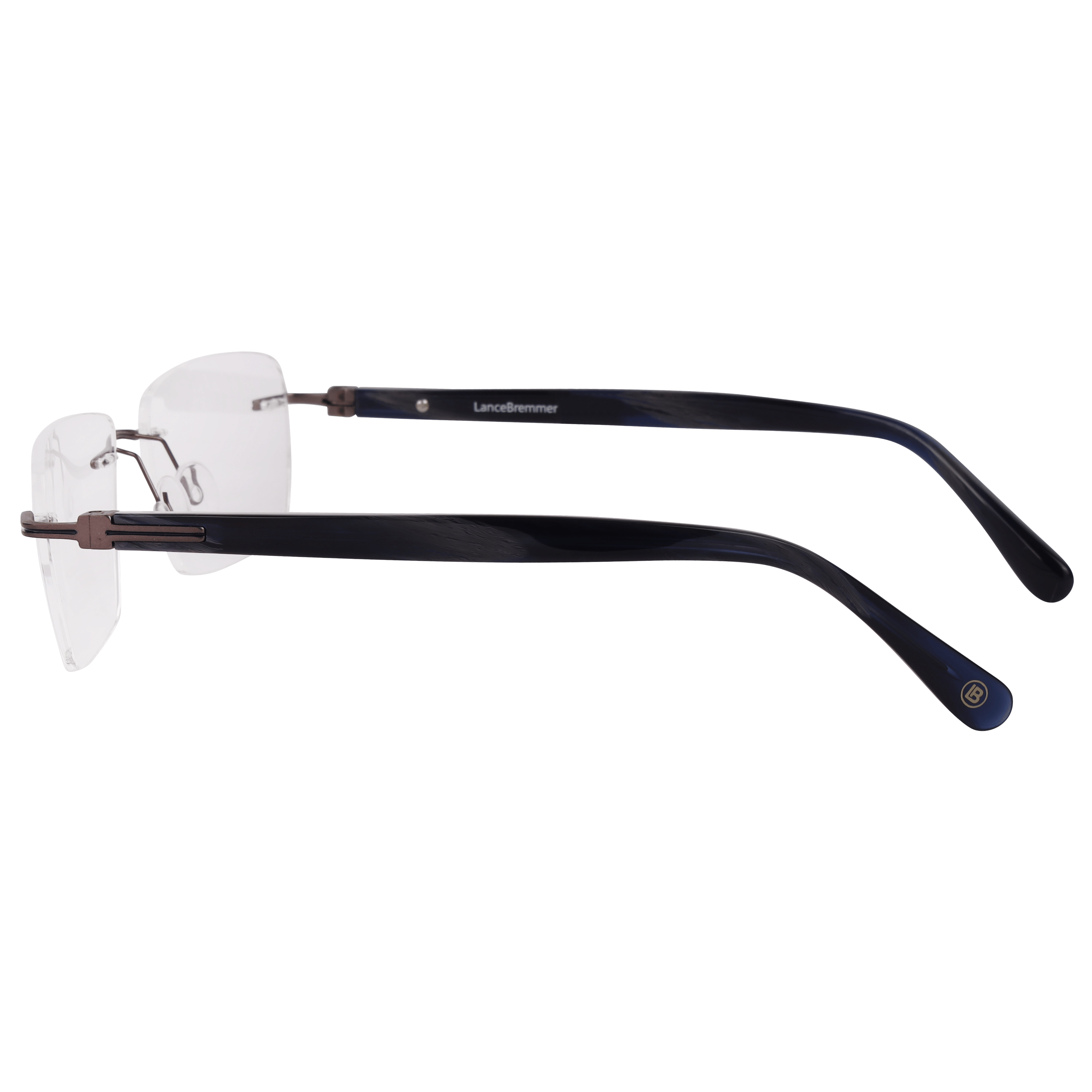Lancebremmer 0919D Frame Gun Metal Male RimLess Shell Frame — Gun Metal frame — view 3
