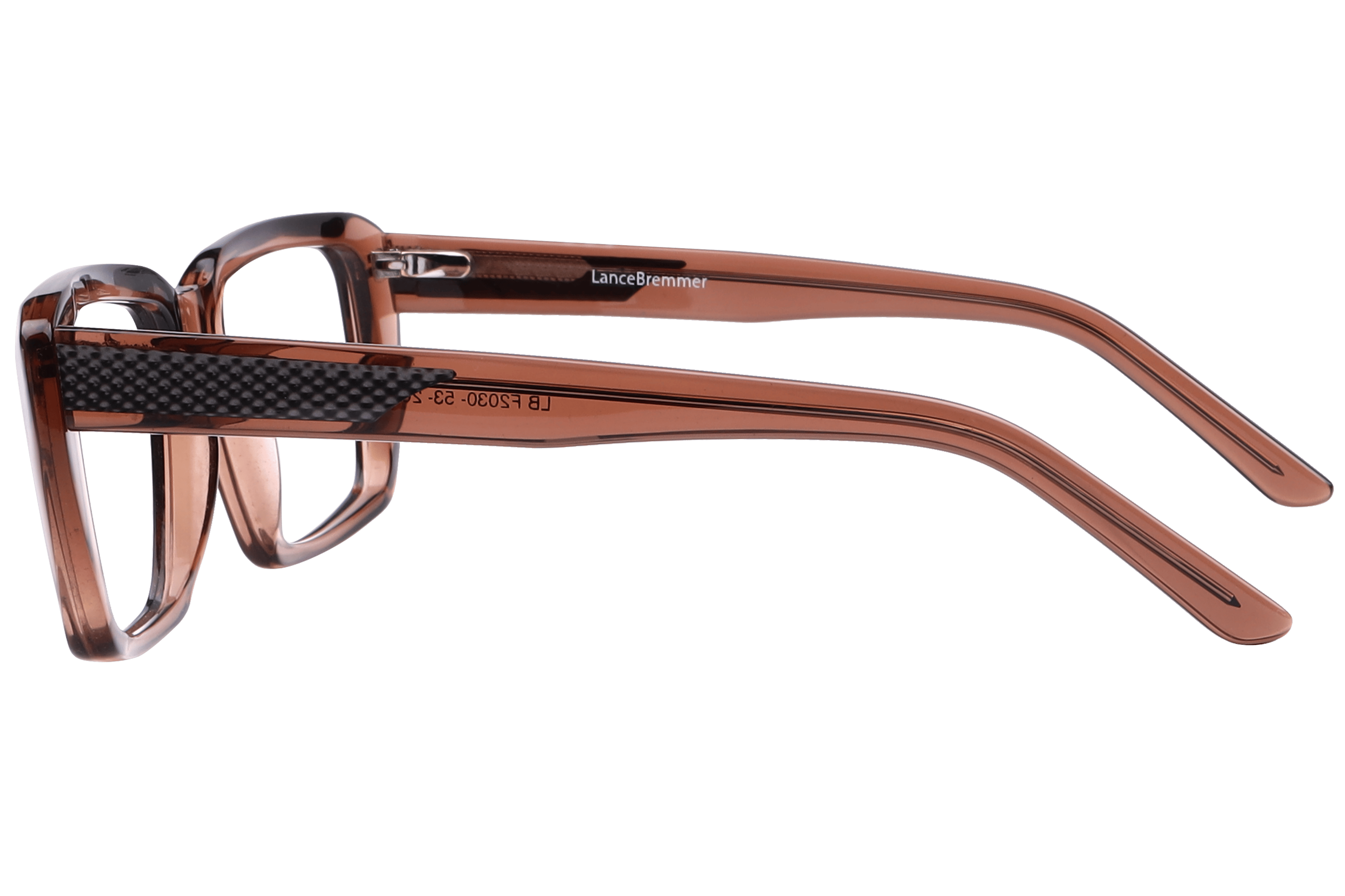 Lancebremmer F2030 Frame Transparent Brown Male Full Shell Frame — Transparent Brown frame — view 3