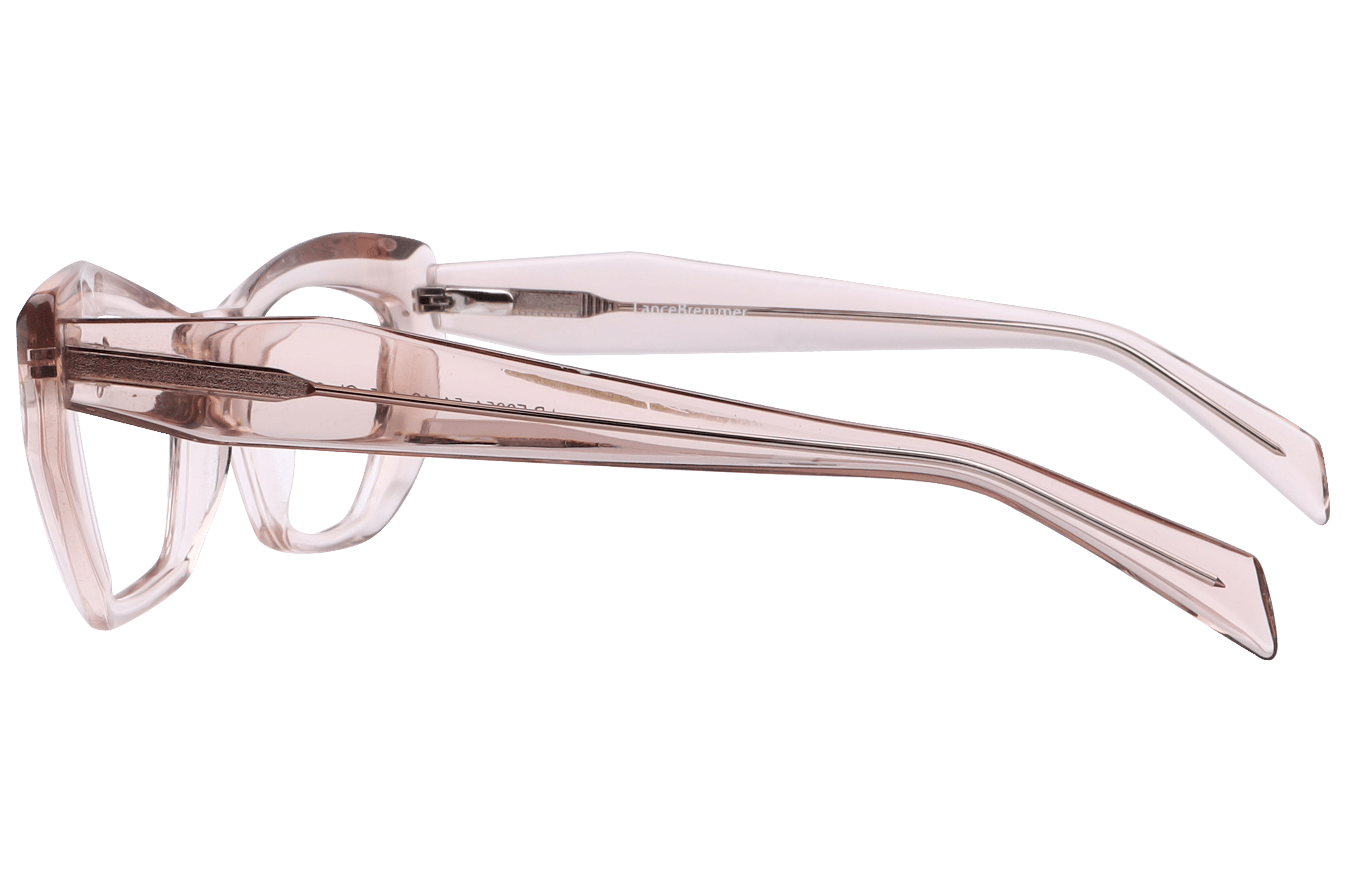 Lancebremmer F2054 Frame Transparent Pink Female Full Shell Frame — Transparent Pink frame — view 3