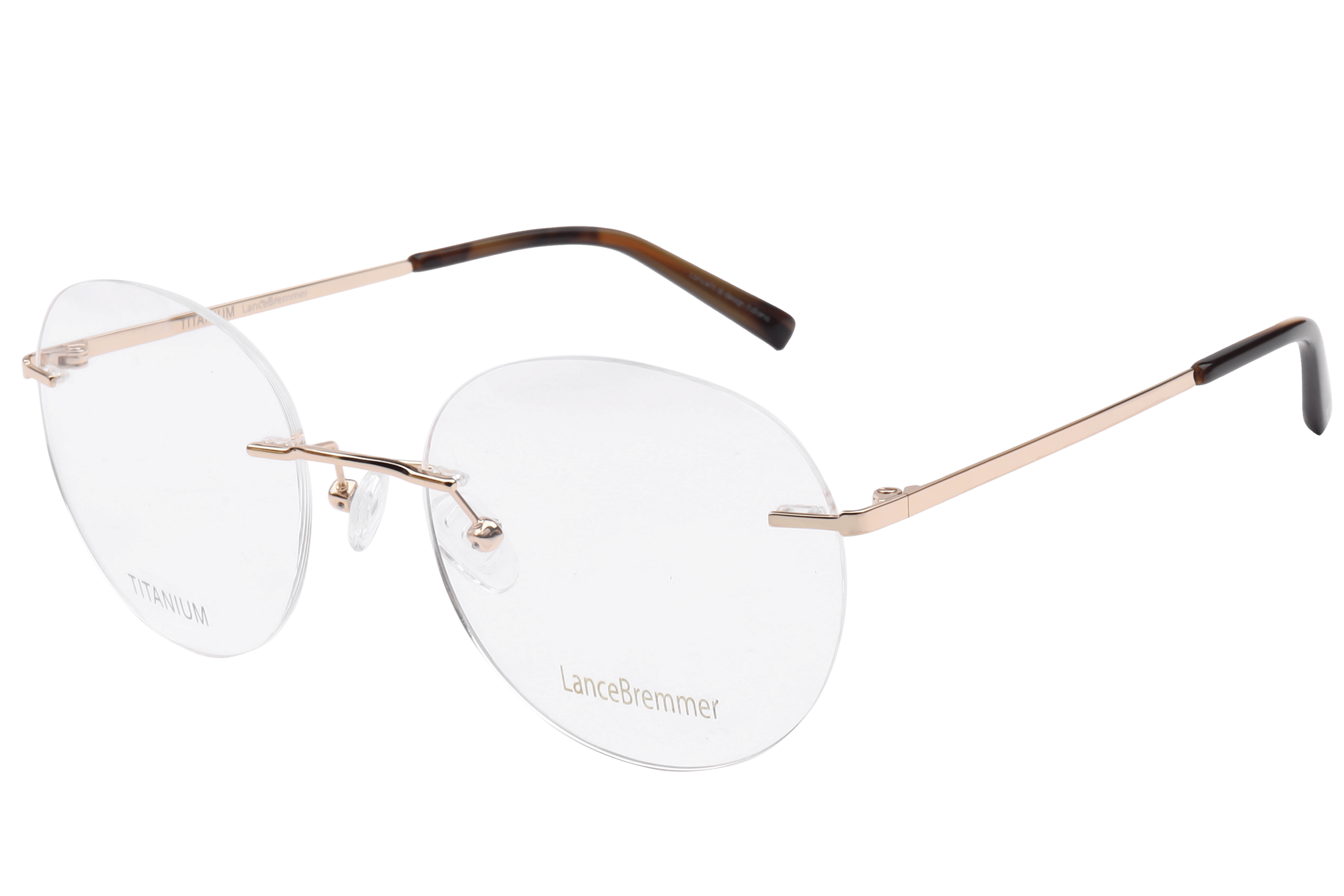 Lancebremmer PV9047 Frame Gold Unisex RimLess Titanium — Gold frame