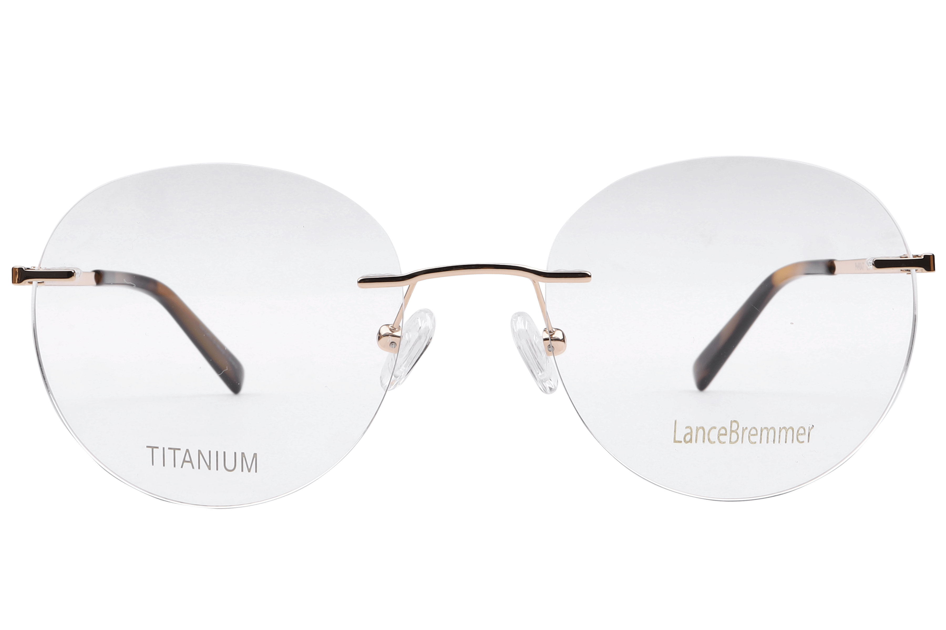 Lancebremmer PV9047 Frame Gold Unisex RimLess Titanium Frame — Gold frame — view 2