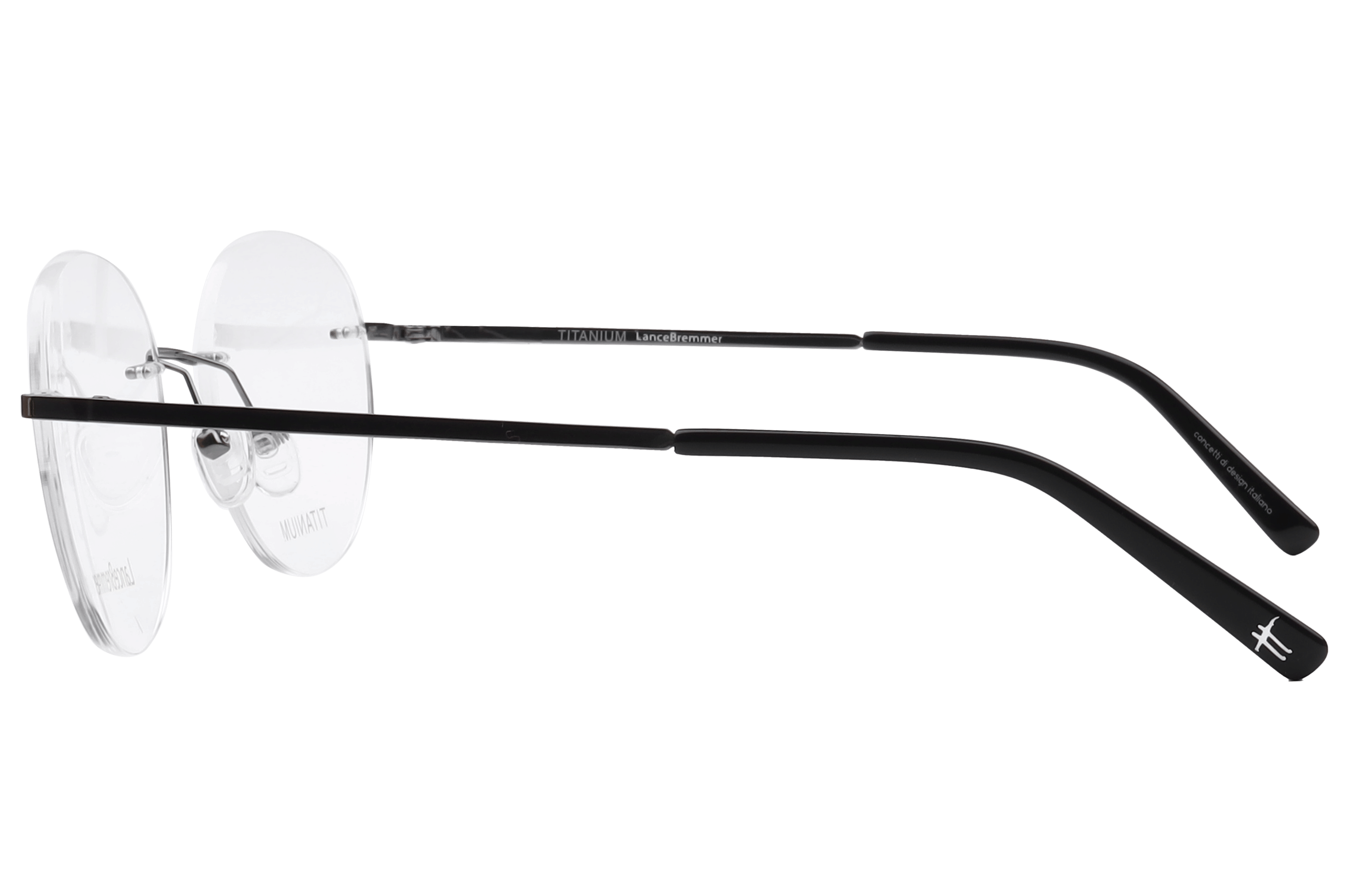 Lancebremmer PV9047 Frame Gun Metal Unisex RimLess Titanium Frame — Gun Metal frame — view 3