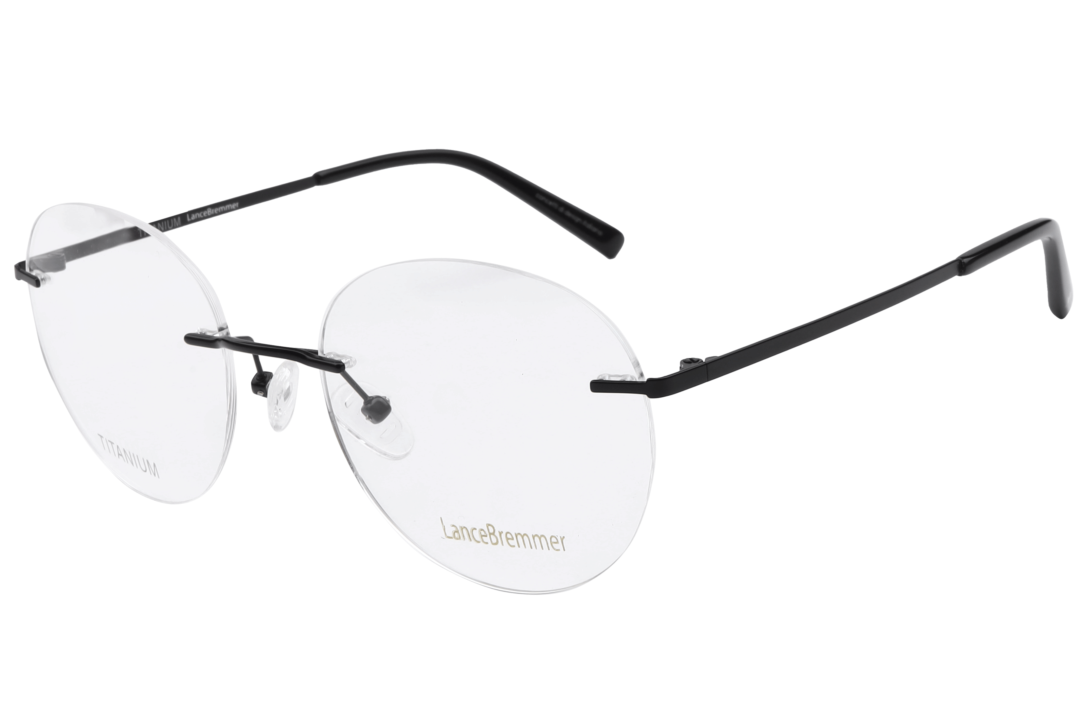 Lancebremmer PV9047 Frame Matt Black Unisex RimLess Titanium — Matt Black frame