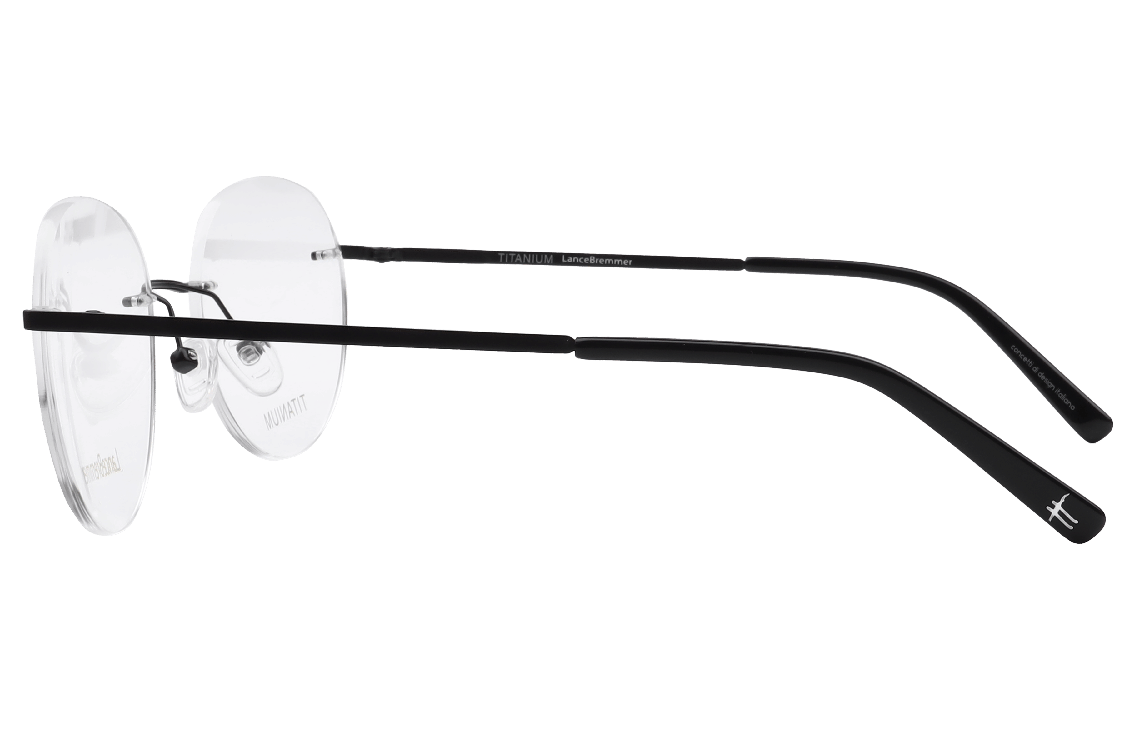 Lancebremmer PV9047 Frame Matt Black Unisex RimLess Titanium Frame — Matt Black frame — view 3