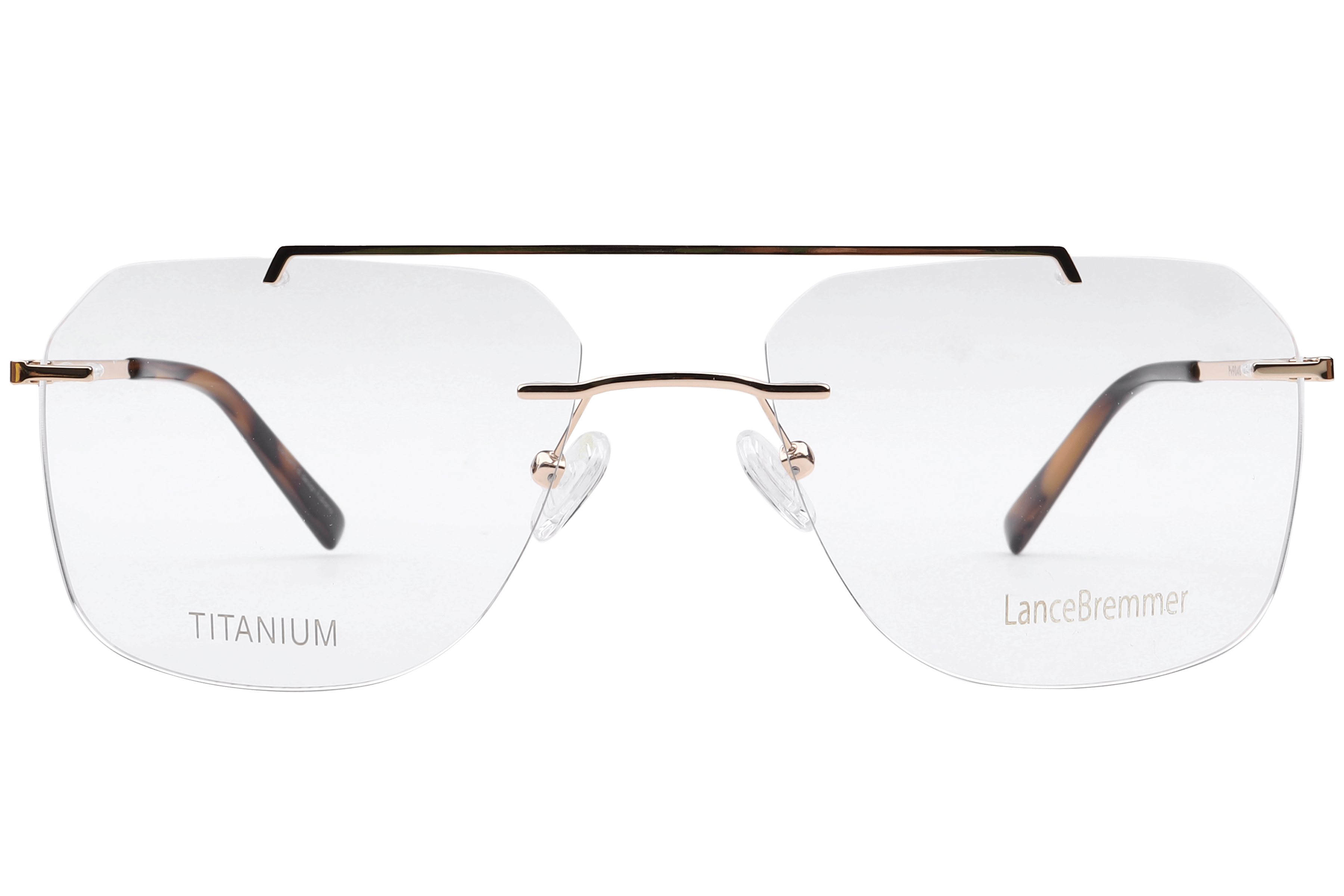 Lancebremmer PV9048 Frame Gold Male RimLess Titanium Frame — Gold frame — view 2