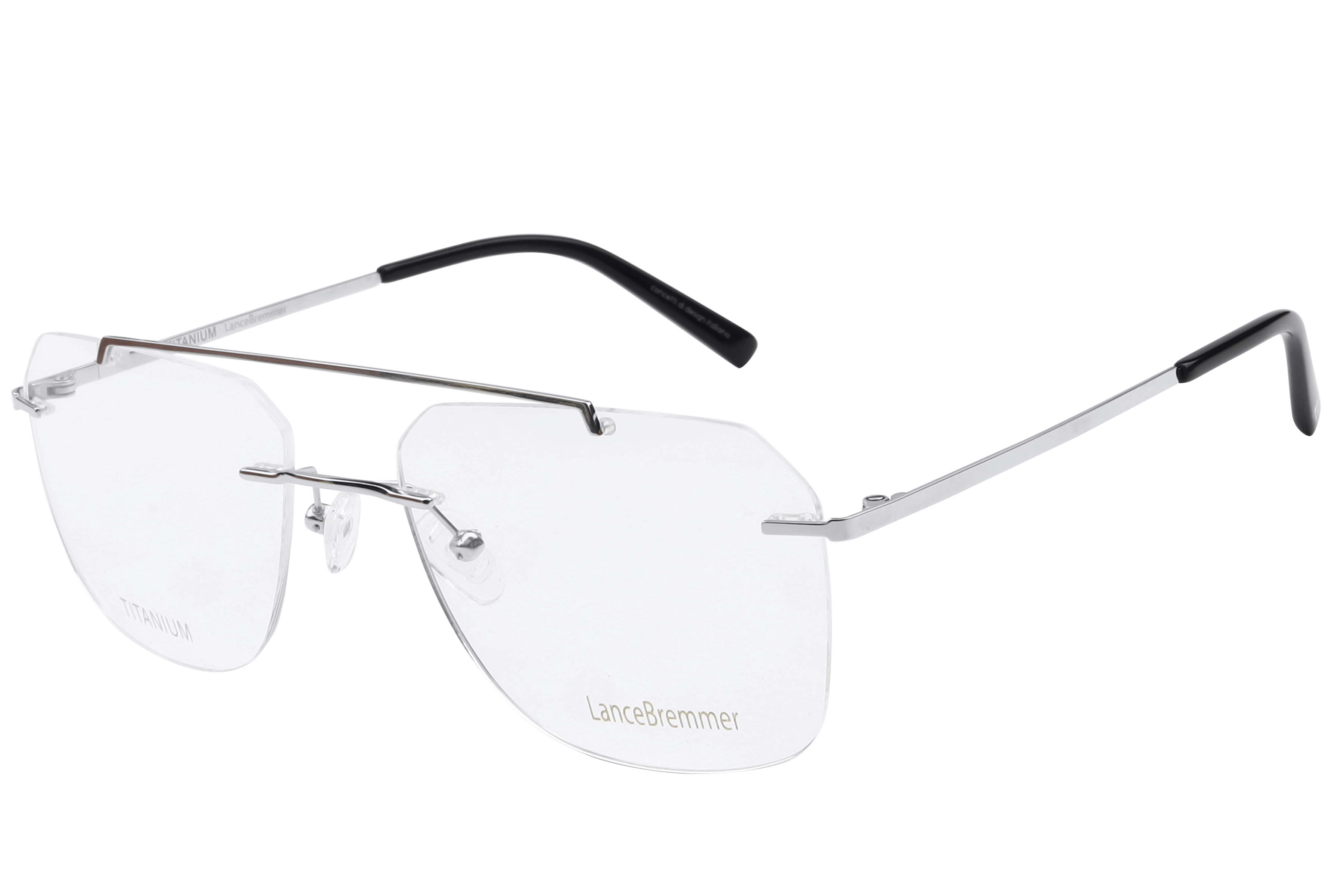 Lancebremmer PV9048 Frame Silver Male RimLess Titanium — Silver frame
