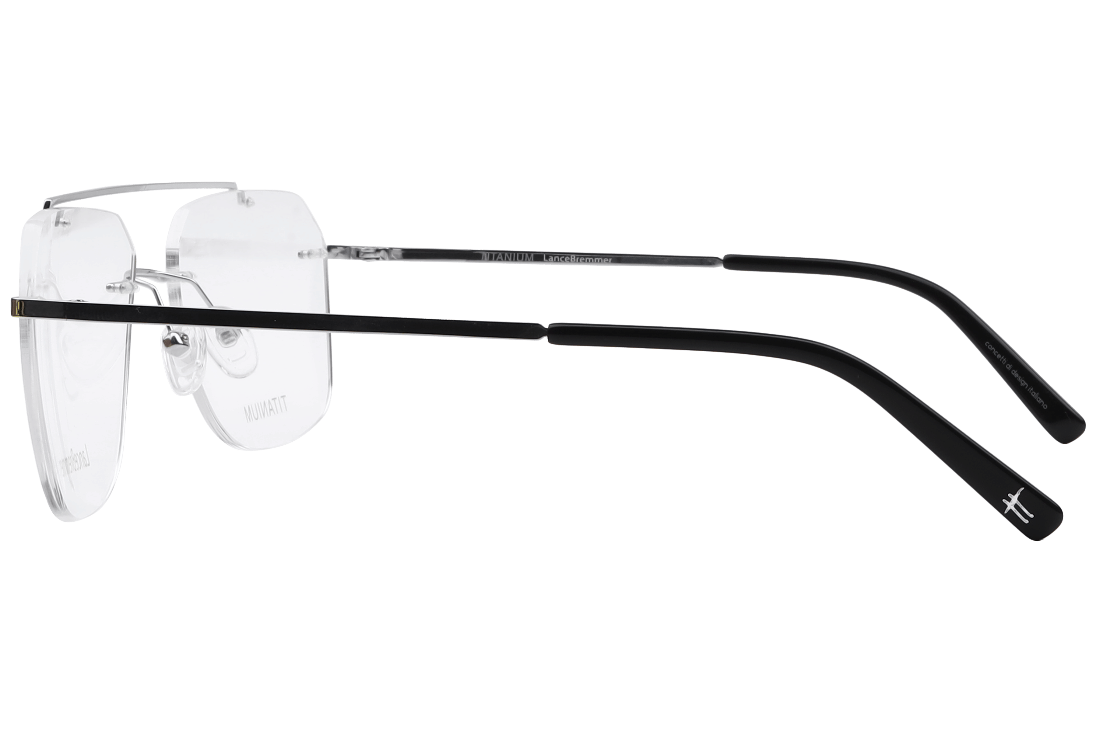 Lancebremmer PV9048 Frame Silver Male RimLess Titanium Frame — Silver frame — view 3