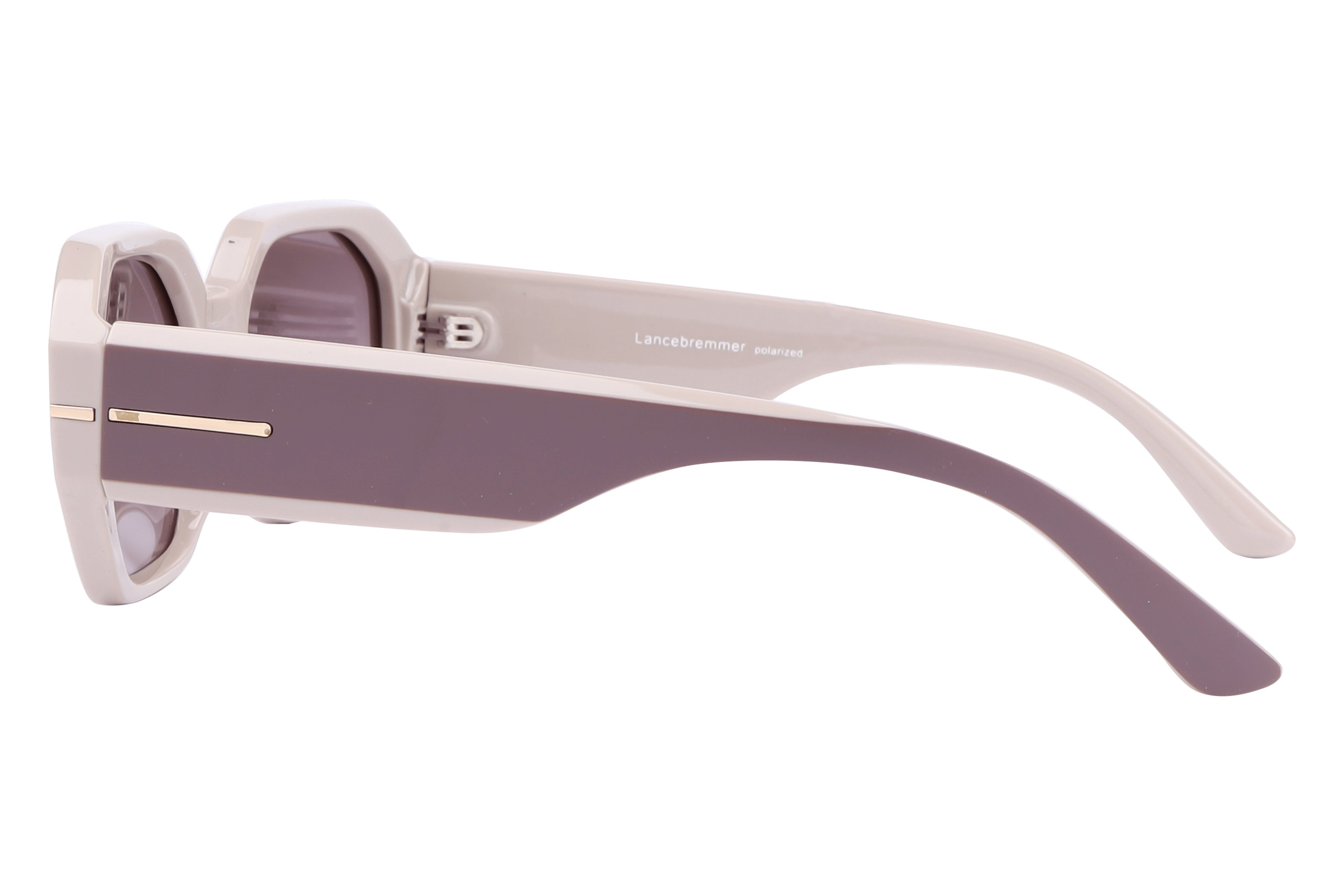 Lancebremmer S1004 Sunglass Beige Female Full Shell Sunglass — Beige frame — view 3