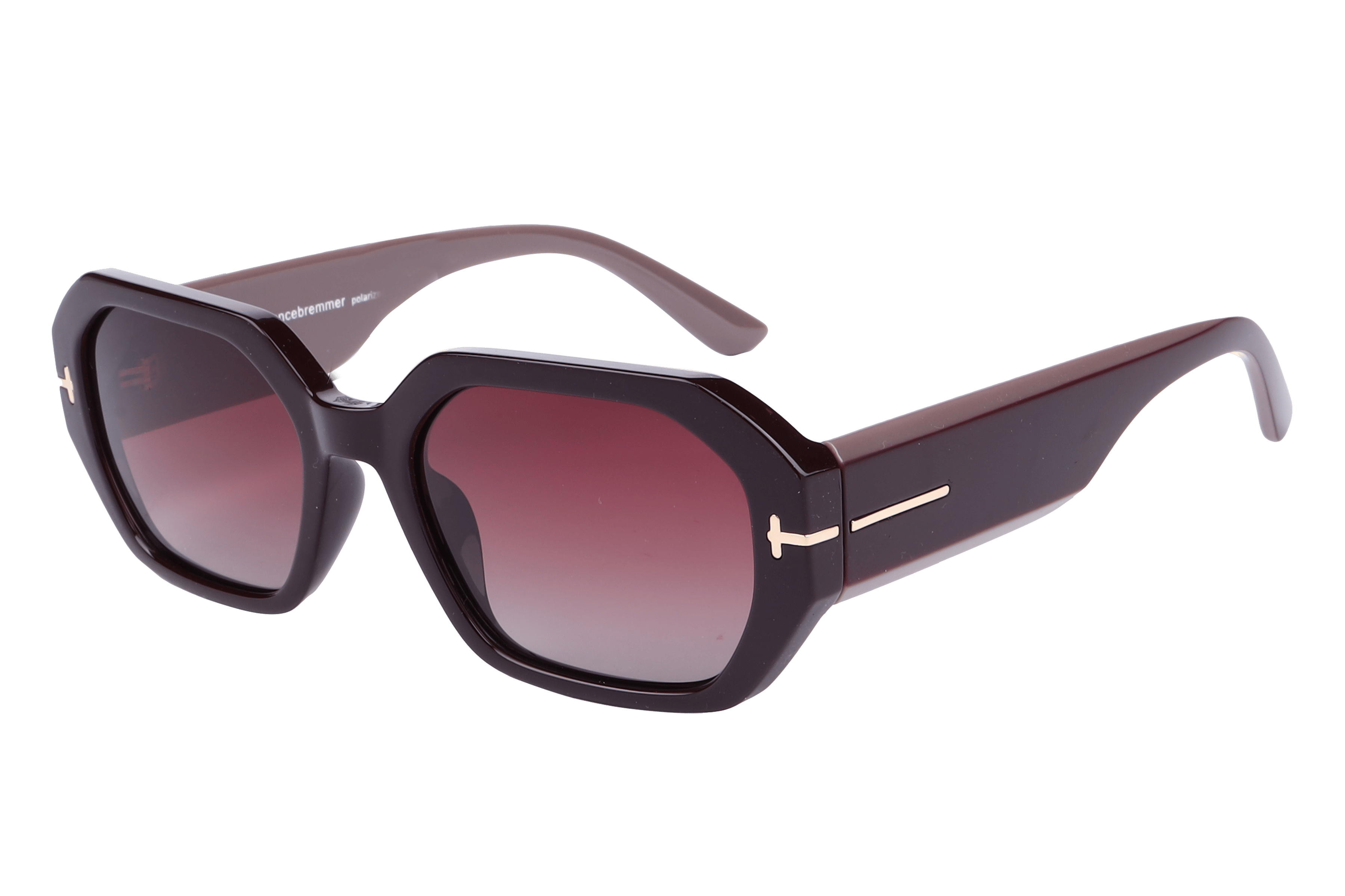 Lancebremmer S1004 Sunglass Maroon Female Full Shell — Black frame