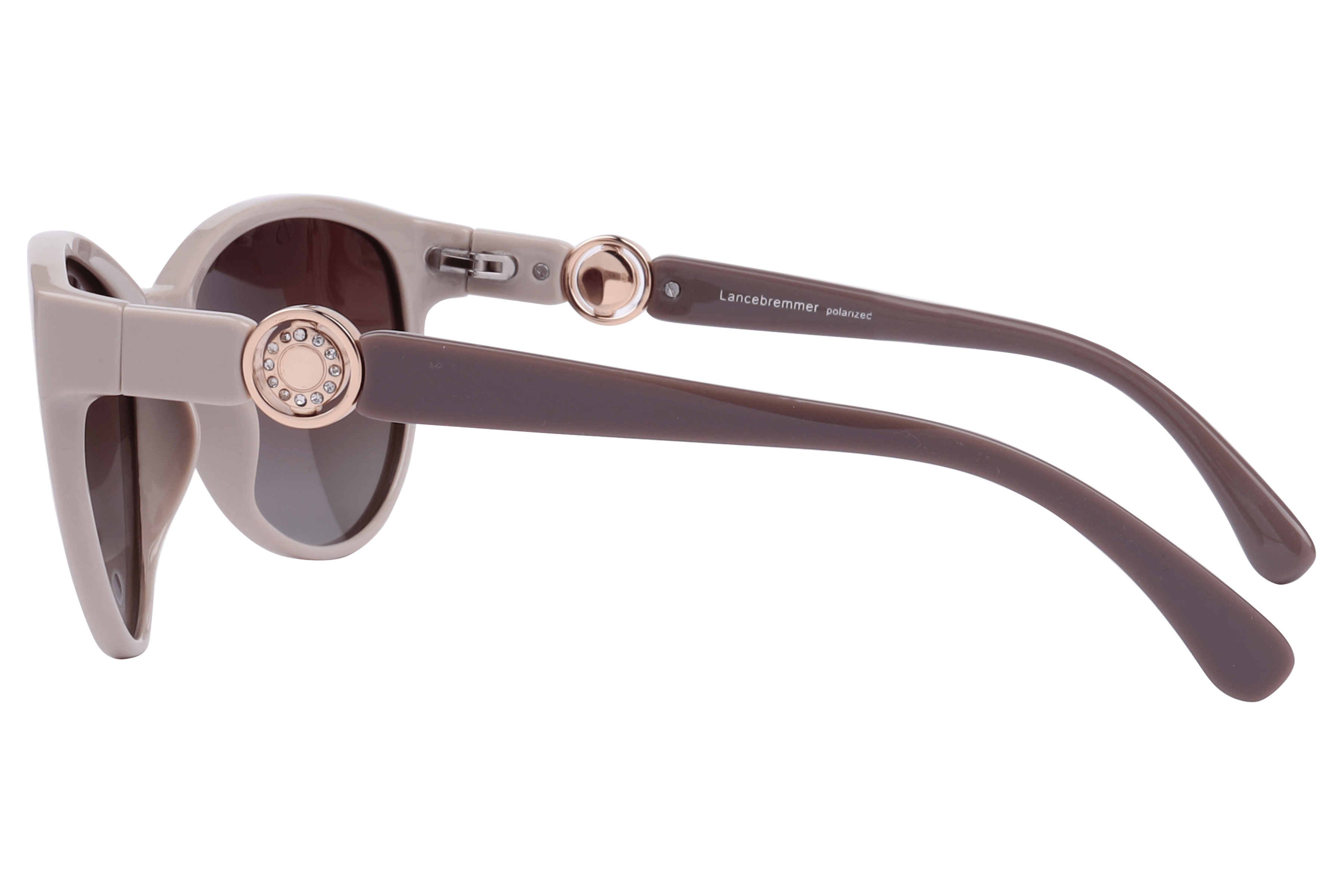 Lancebremmer S1001 Sunglass Beige Female Full Shell Sunglass — Beige frame — view 3