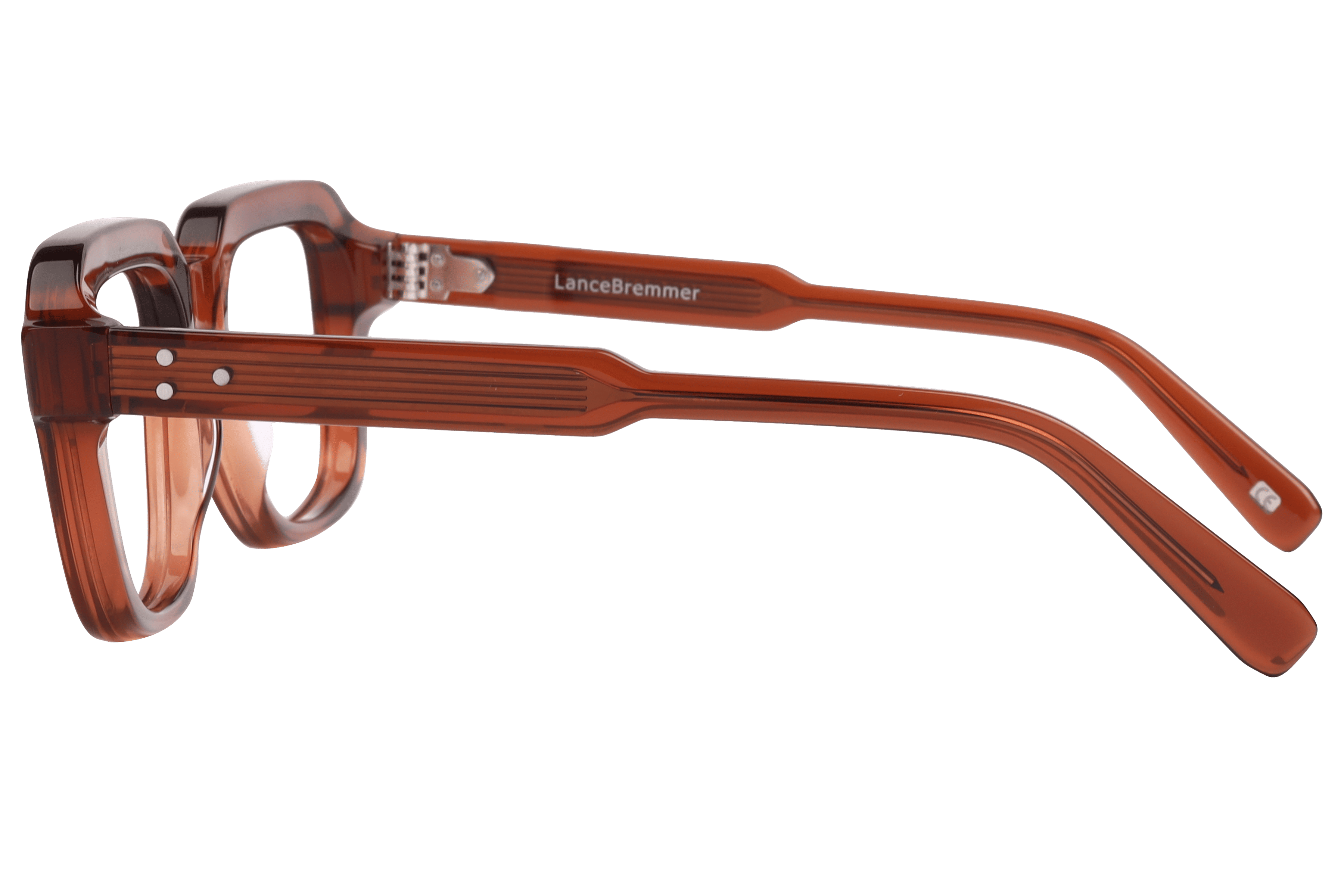 Lancebremmer AS6500 Frame Transparent Brown Male Full Shell Frame — Transparent Brown frame — view 3