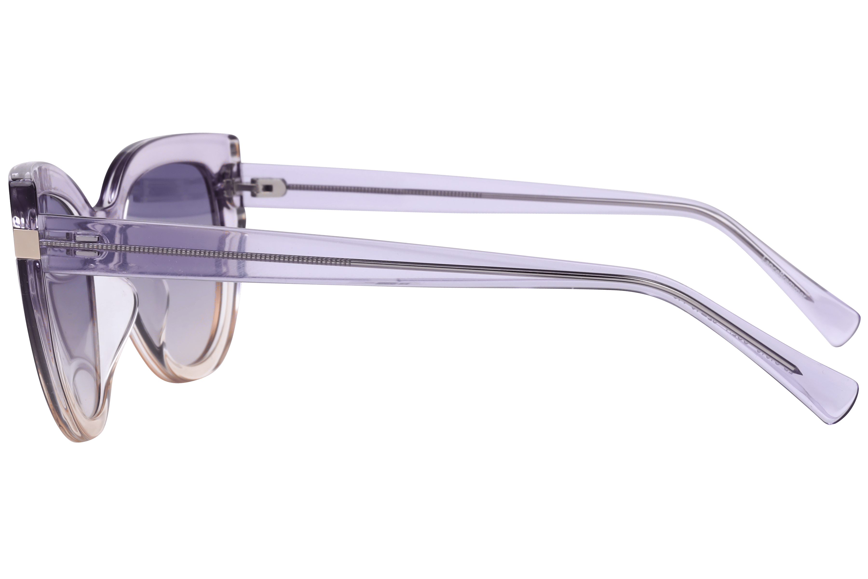 Lancebremmer S1016 Sunglass Transparent Violet Female Full S Sunglass — Transparent Violet frame — view 3