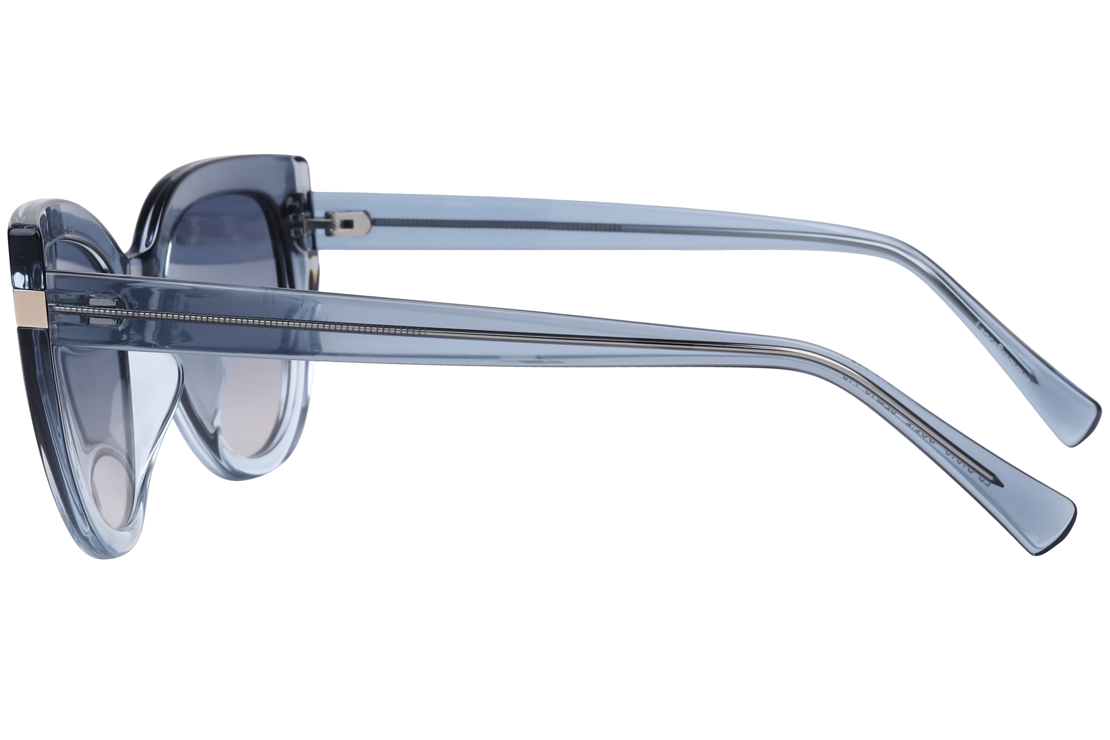 Lancebremmer S1016 Sunglass Transparent Blue Female Full She Sunglass — Transparent Blue frame — view 3