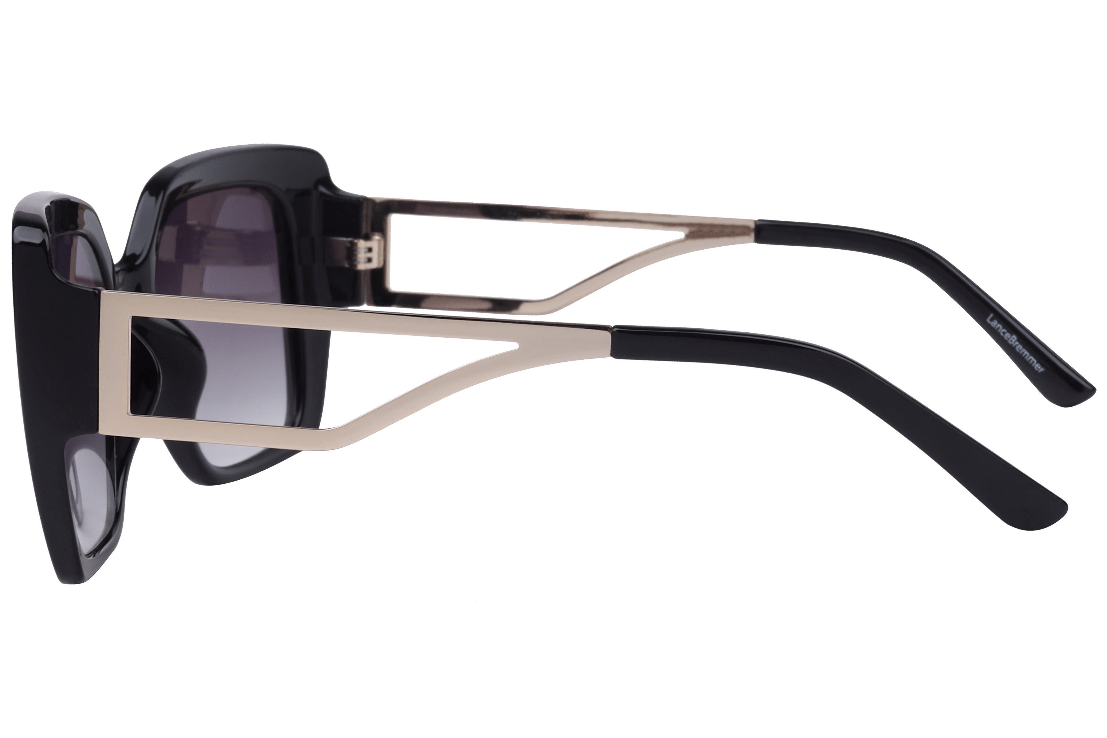 Lancebremmer S1018 Sunglass Black Female Full Metal Sunglass — Black frame — view 3