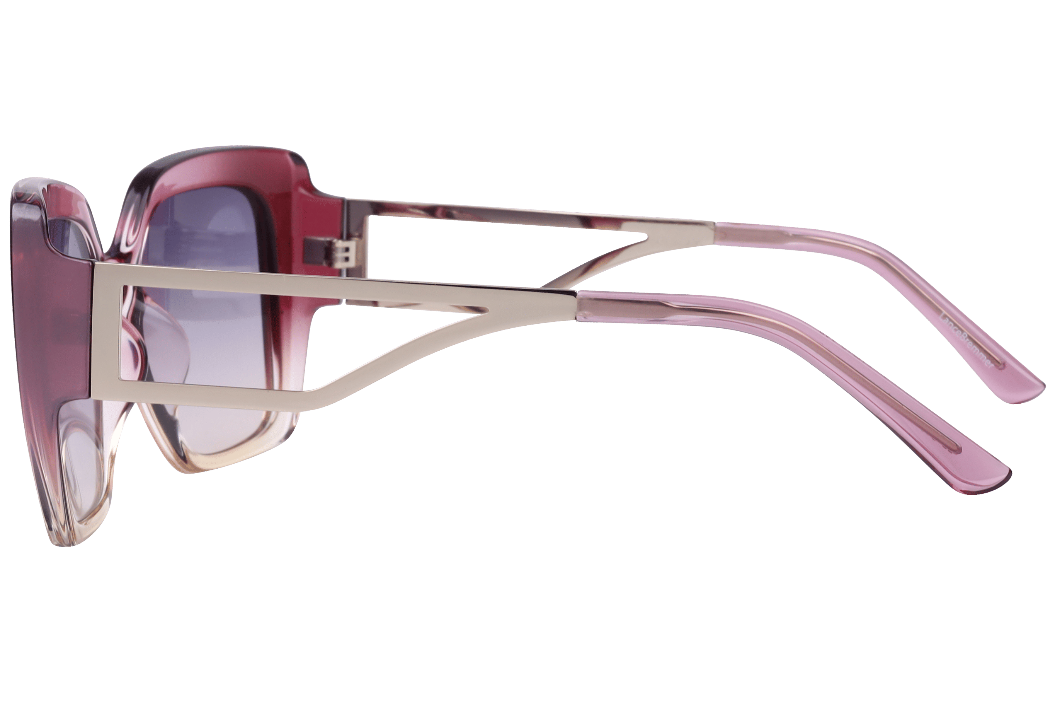 Lancebremmer S1018 Sunglass Pink Female Full Metal Sunglass — Pink frame — view 3