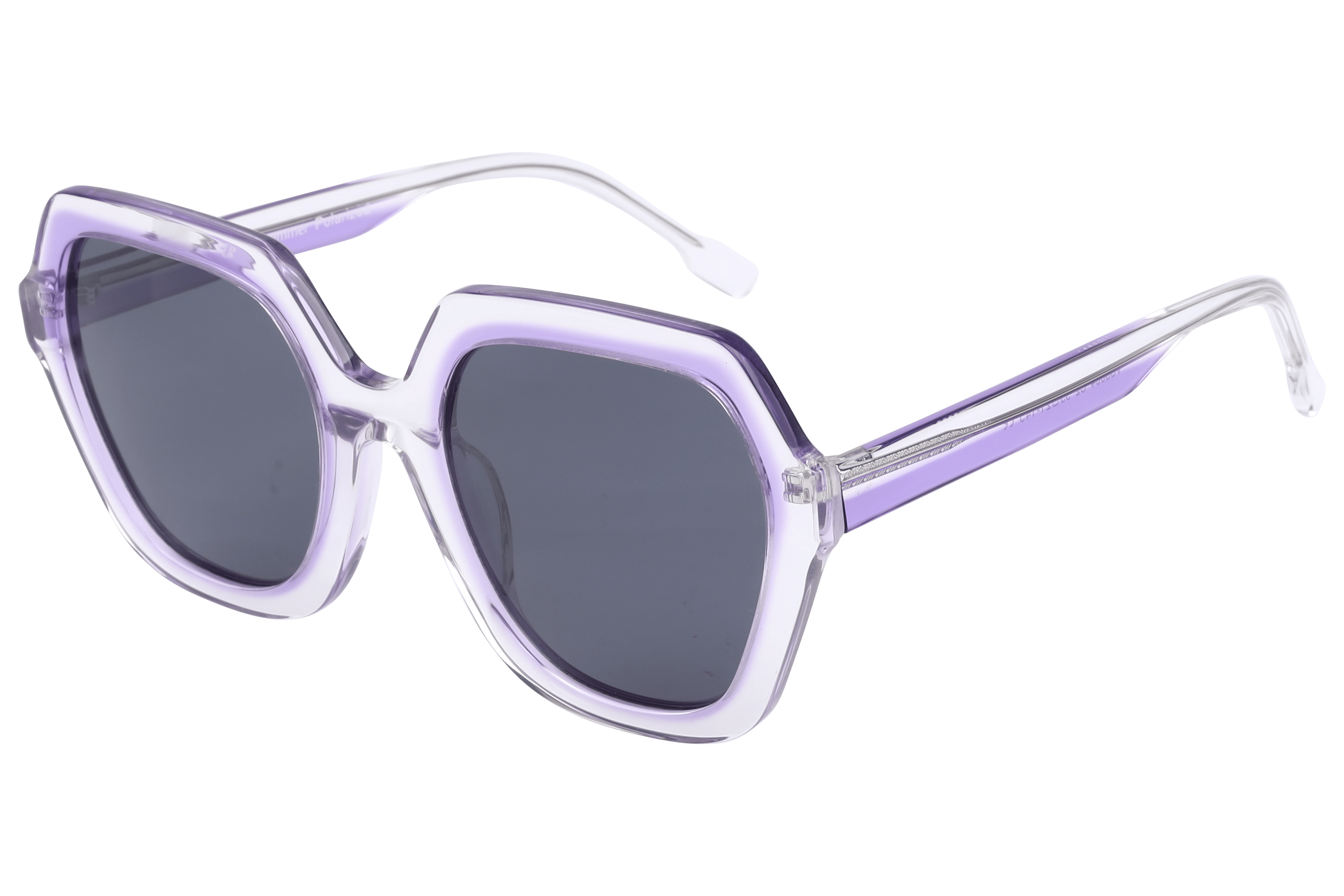 Lancebremmer VS8004 Sunglass Transparent Violet Female Full — Transparent Violet frame