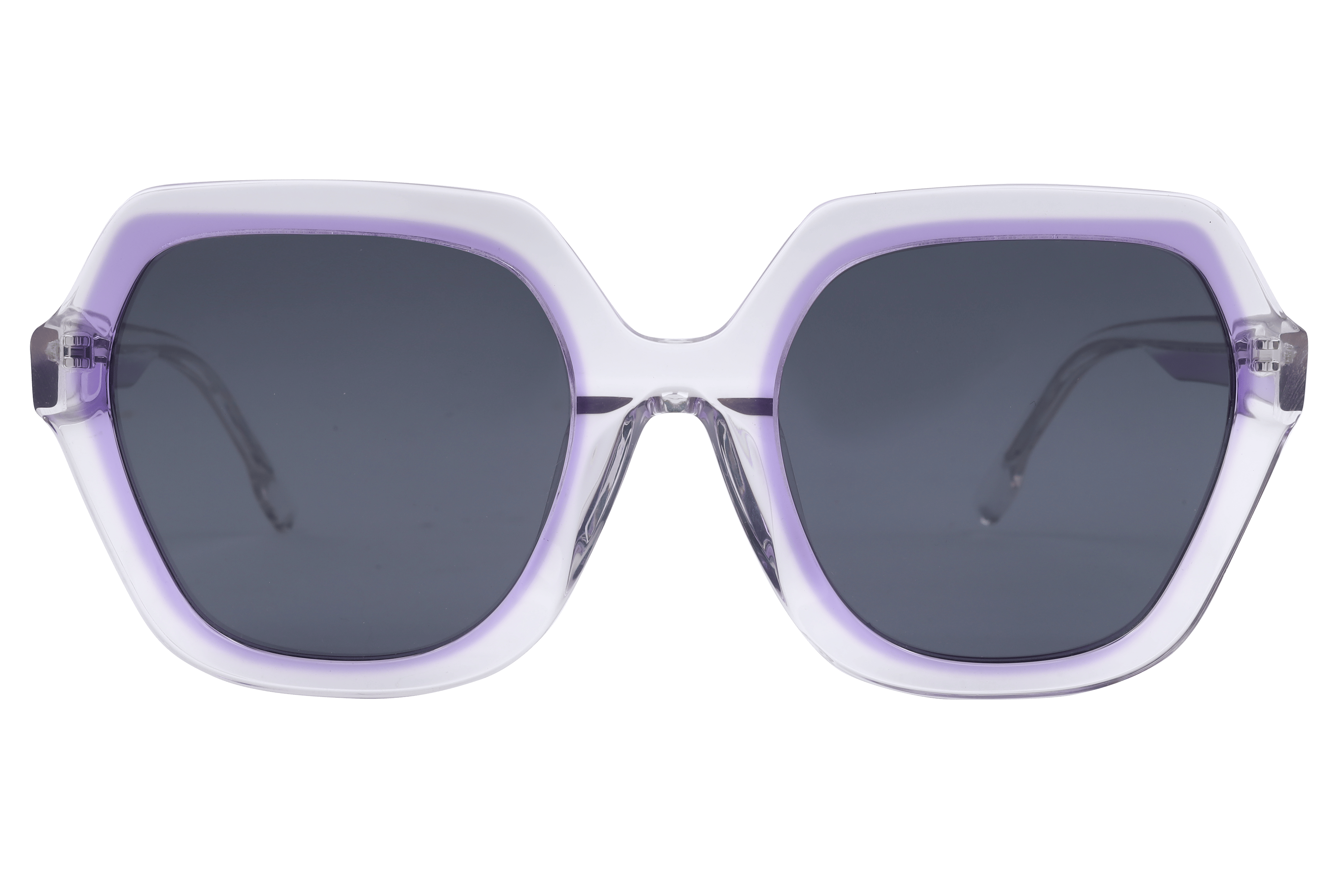 Lancebremmer VS8004 Sunglass Transparent Violet Female Full Sunglass — Transparent Violet frame — view 2