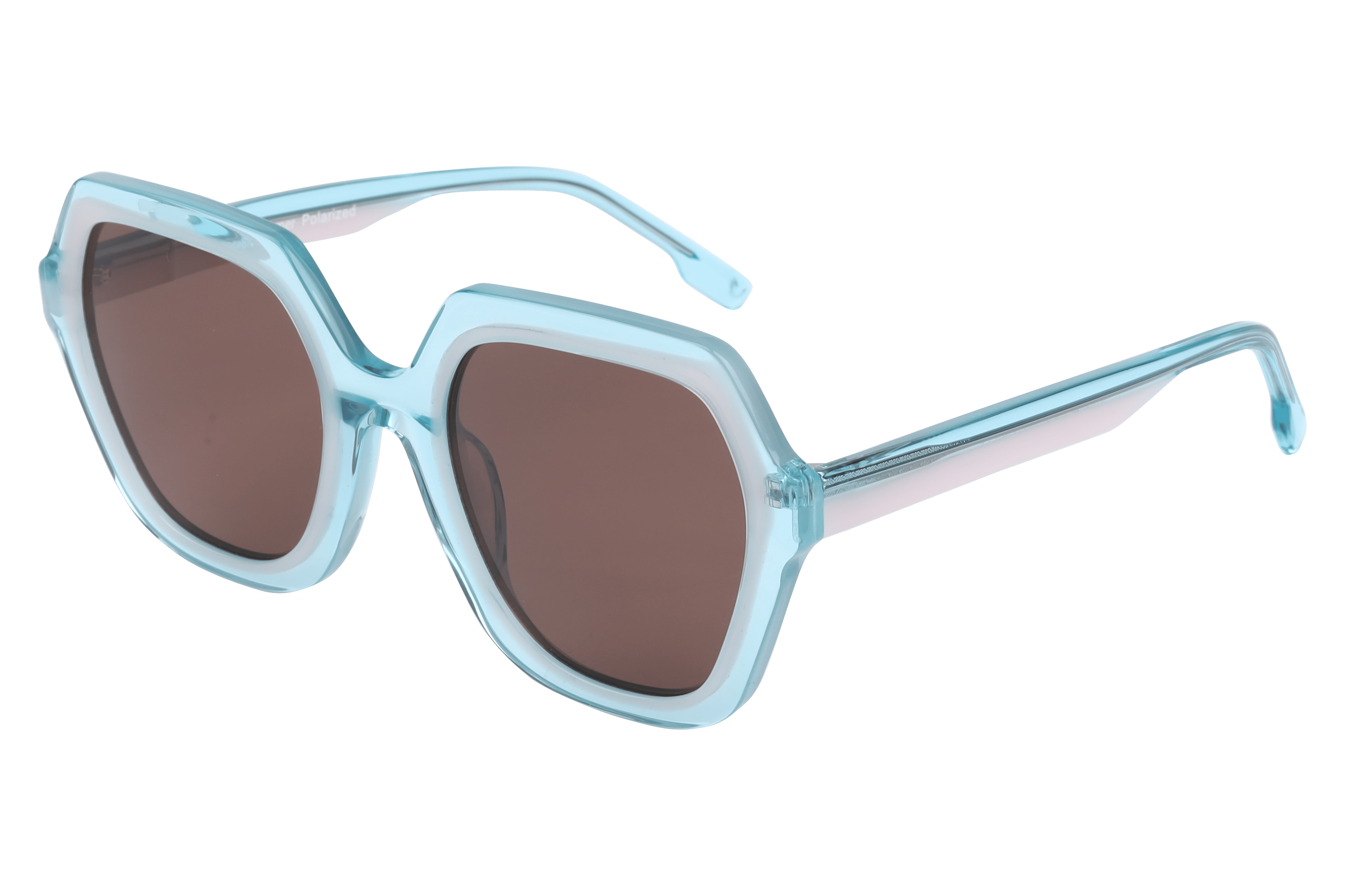 Lancebremmer VS8004 Sunglass Transparent Blue Female Full Sh — Transparent Blue frame