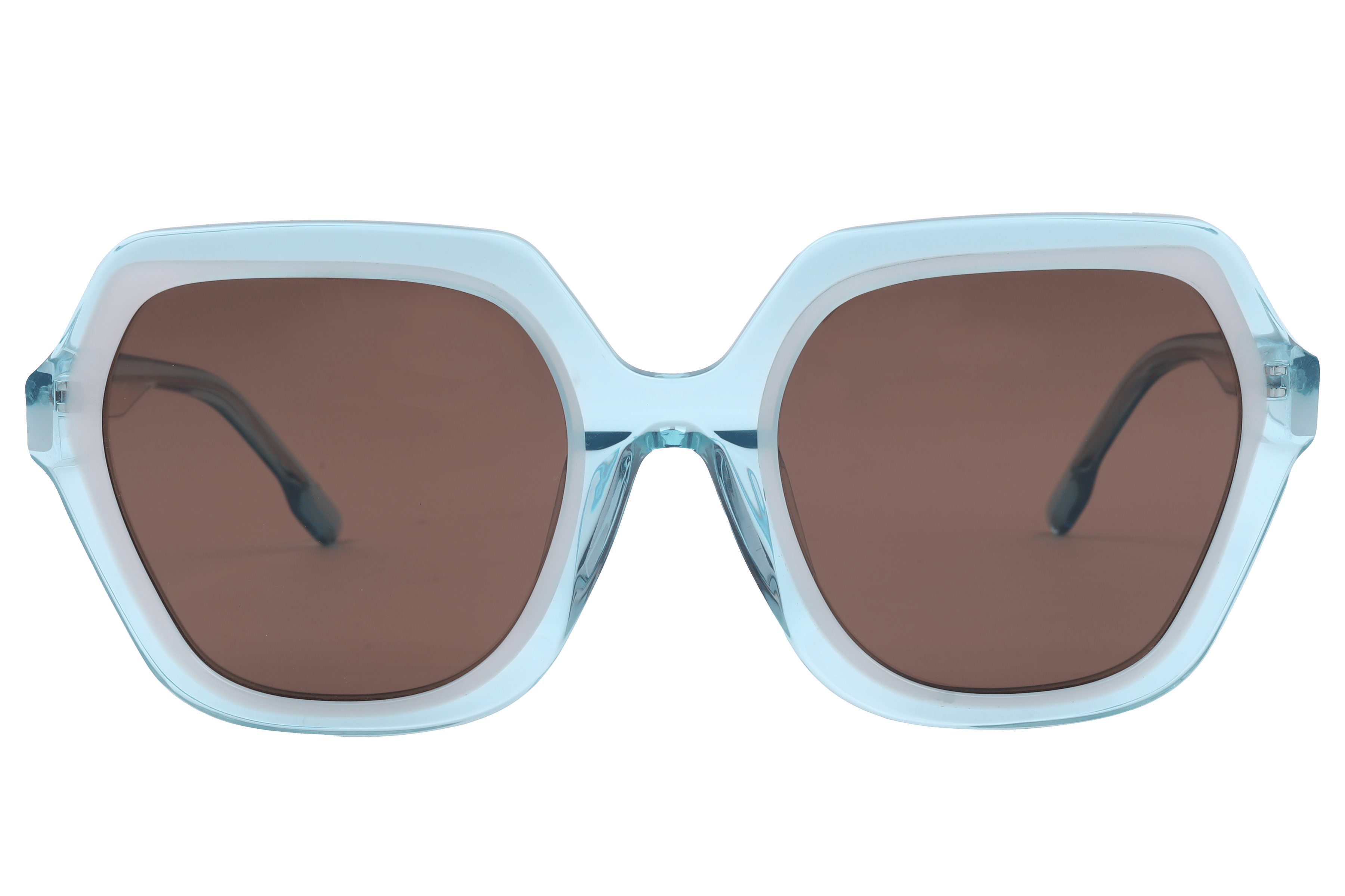 Lancebremmer VS8004 Sunglass Transparent Blue Female Full Sh Sunglass — Transparent Blue frame — view 2
