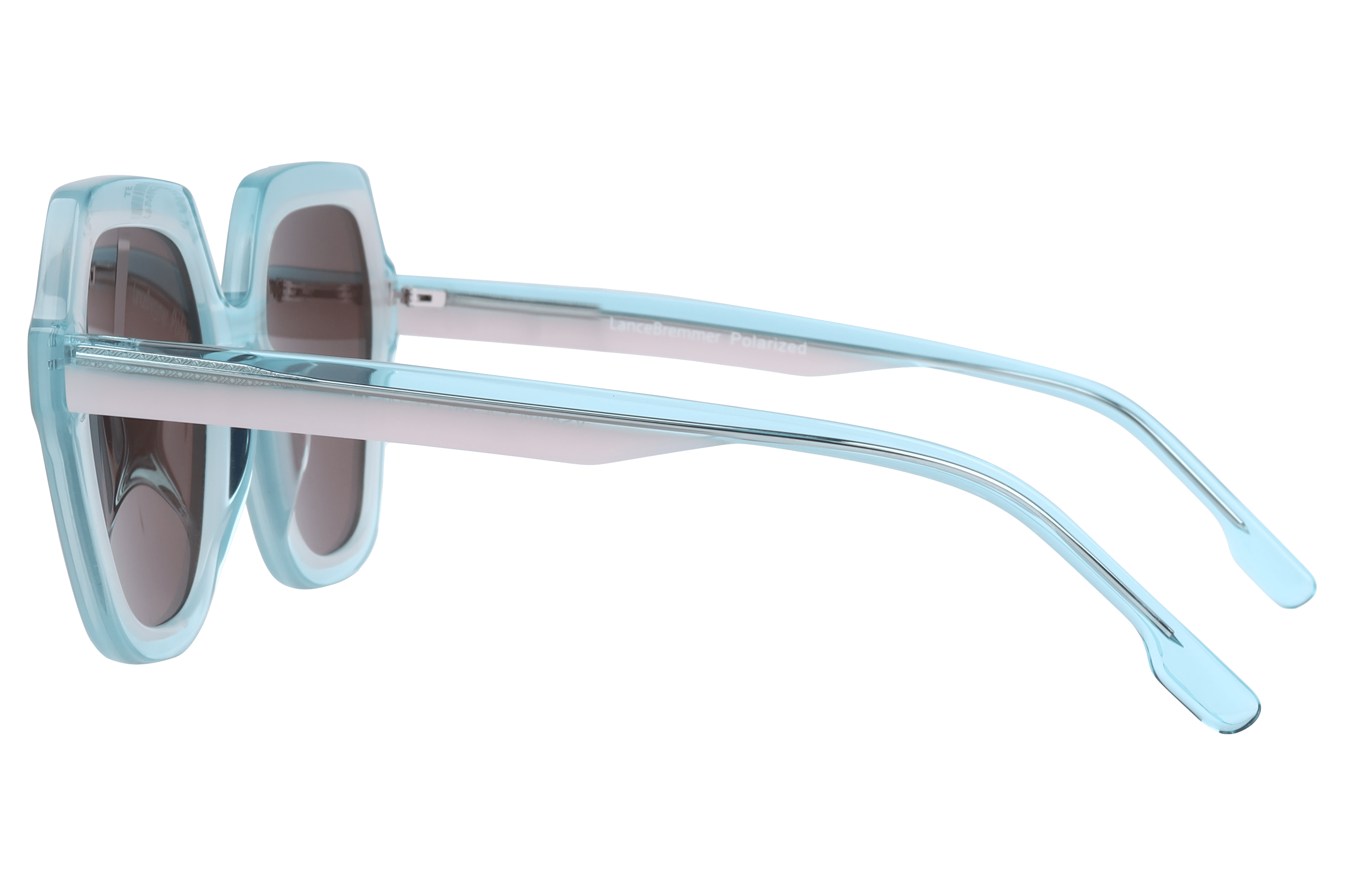 Lancebremmer VS8004 Sunglass Transparent Blue Female Full Sh Sunglass — Transparent Blue frame — view 3