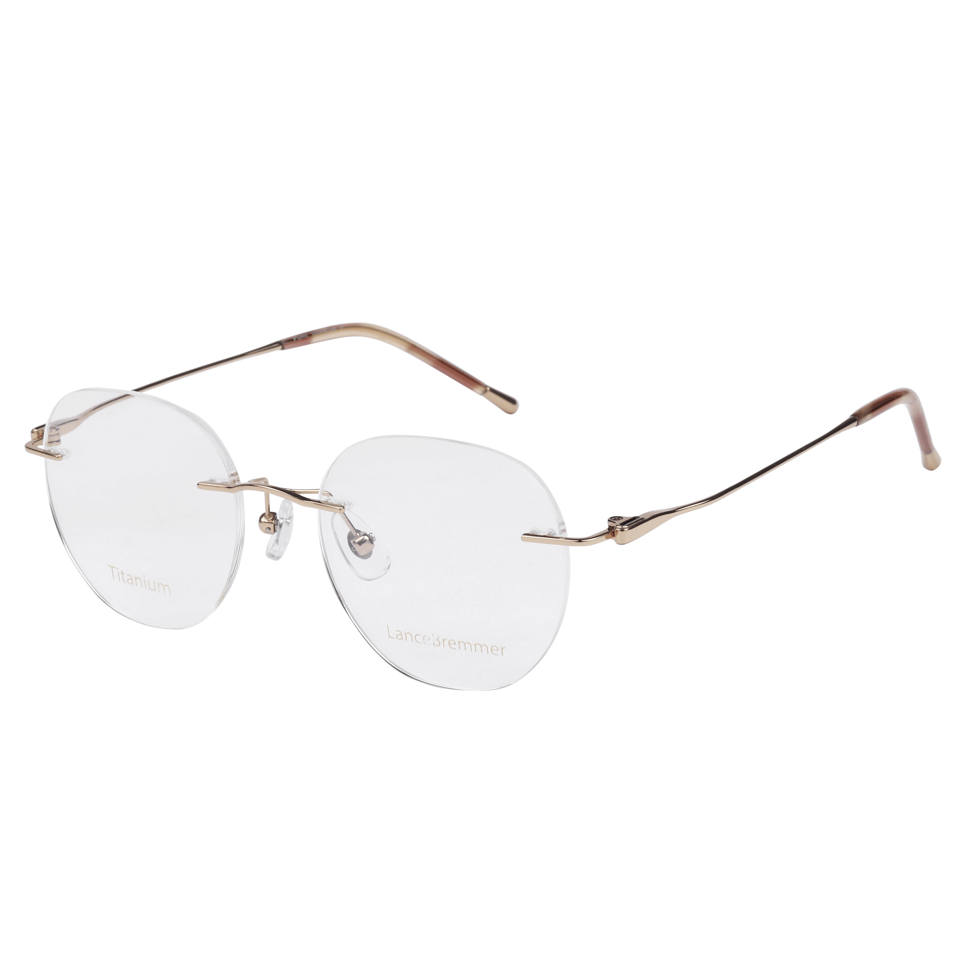 Lancebremmer 1367 Frame Gold Unisex RimLess Titanium — Gold frame