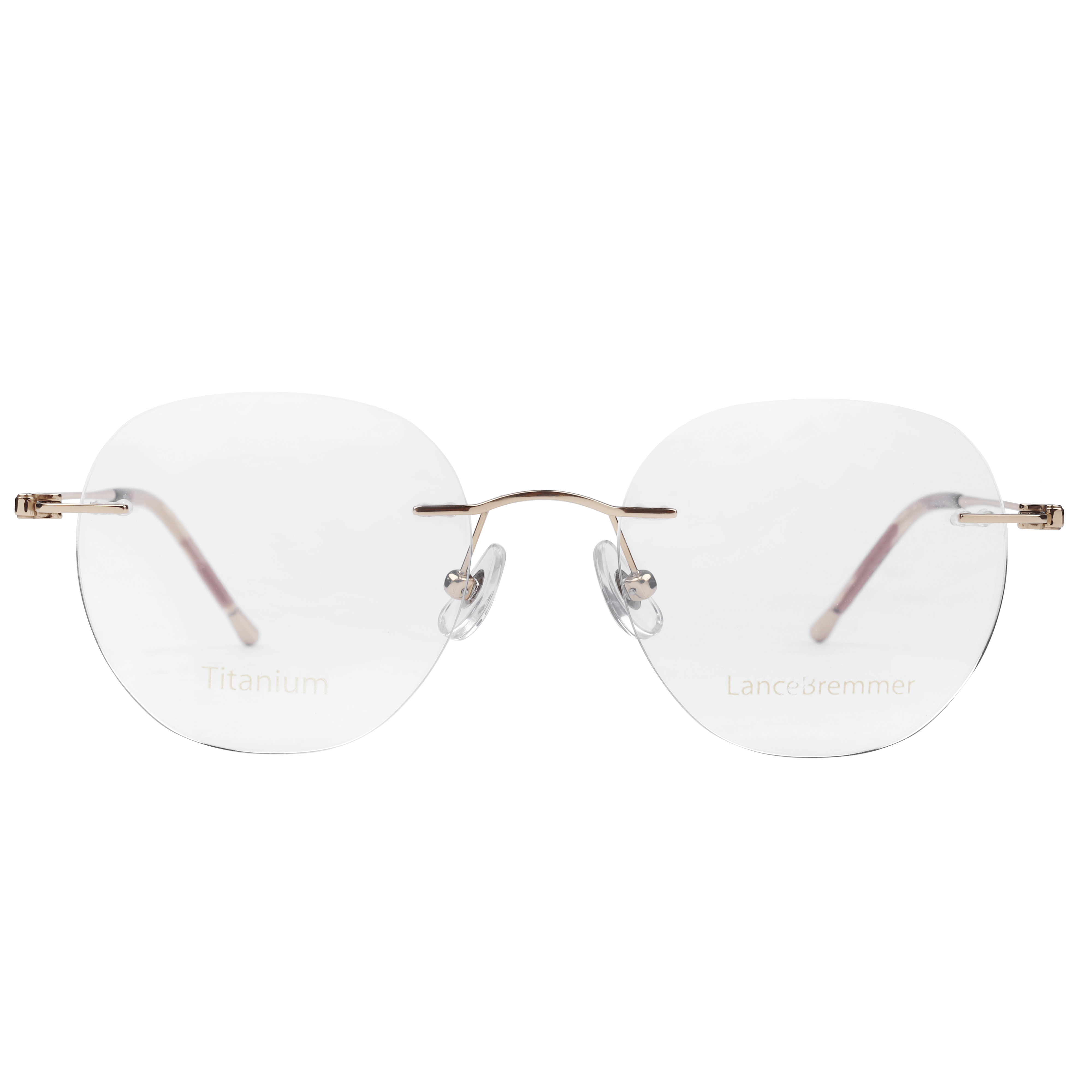Lancebremmer 1367 Frame Gold Unisex RimLess Titanium Frame — Gold frame — view 2