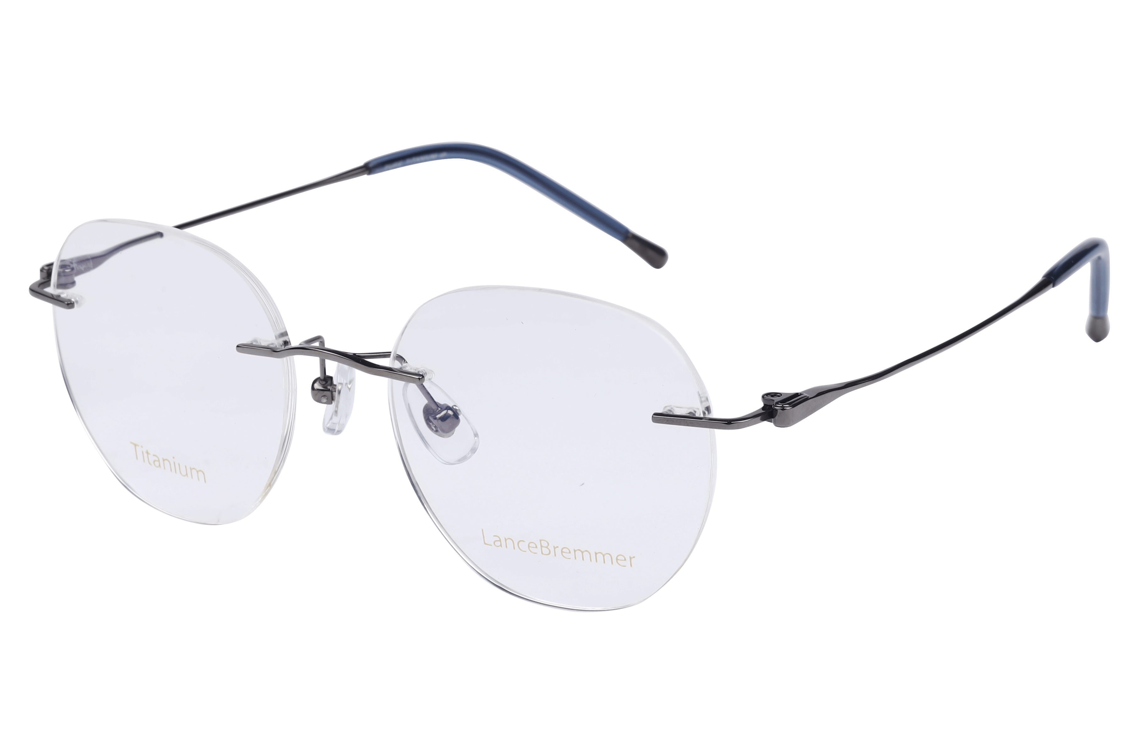 Lancebremmer 1367 Frame Gun Metal Unisex RimLess Titanium — Gun Metal frame