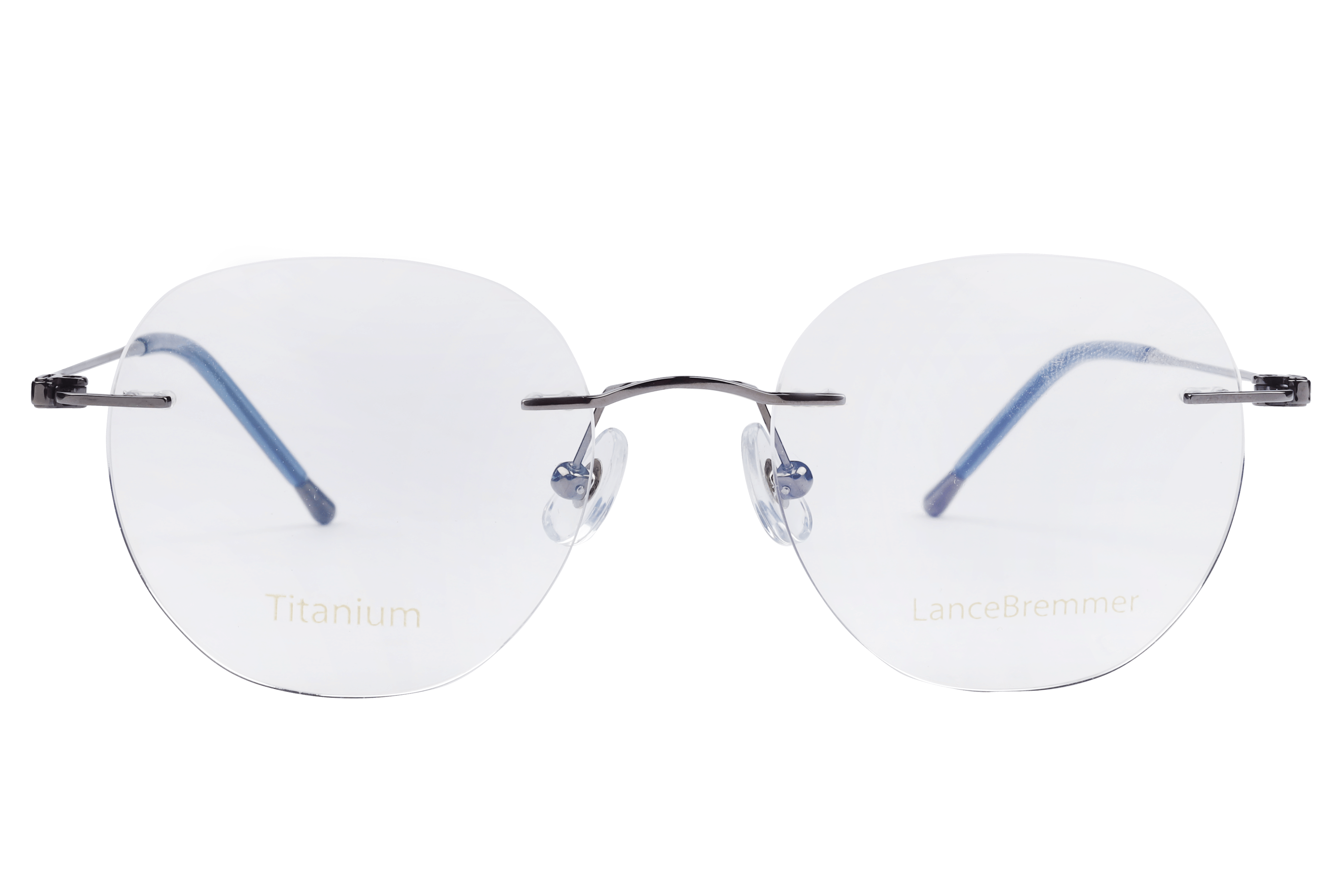 Lancebremmer 1367 Frame Gun Metal Unisex RimLess Titanium Frame — Gun Metal frame — view 2