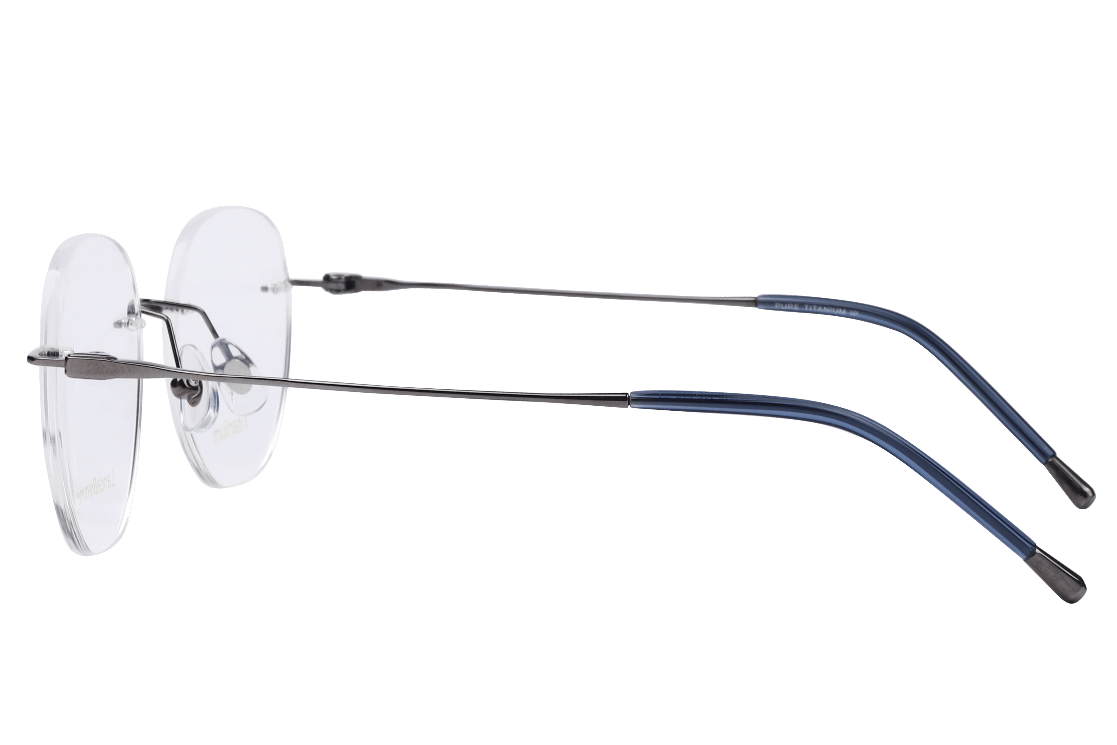 Lancebremmer 1367 Frame Gun Metal Unisex RimLess Titanium Frame — Gun Metal frame — view 3