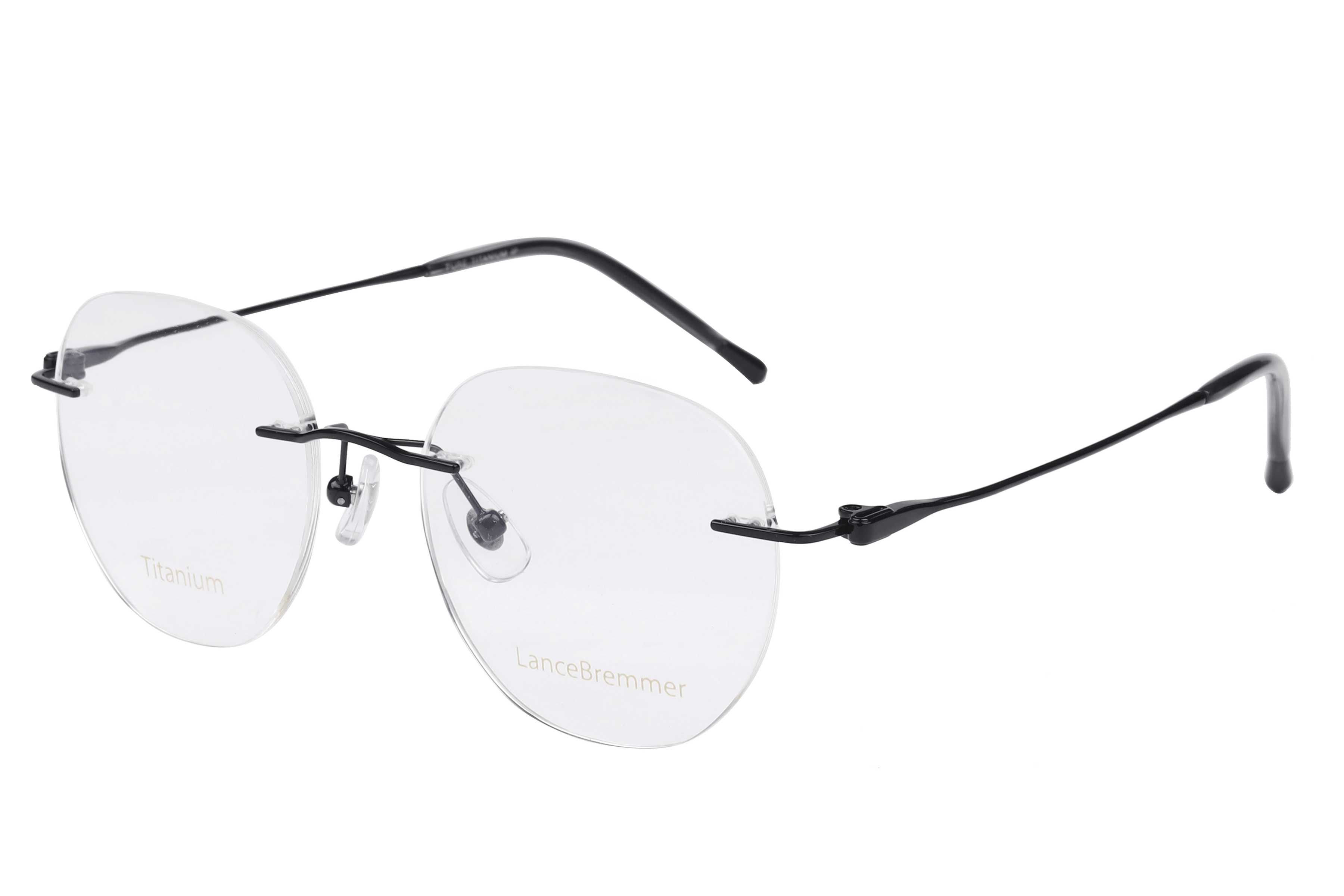 Lancebremmer 1367 Frame Black Unisex RimLess Titanium — Black frame