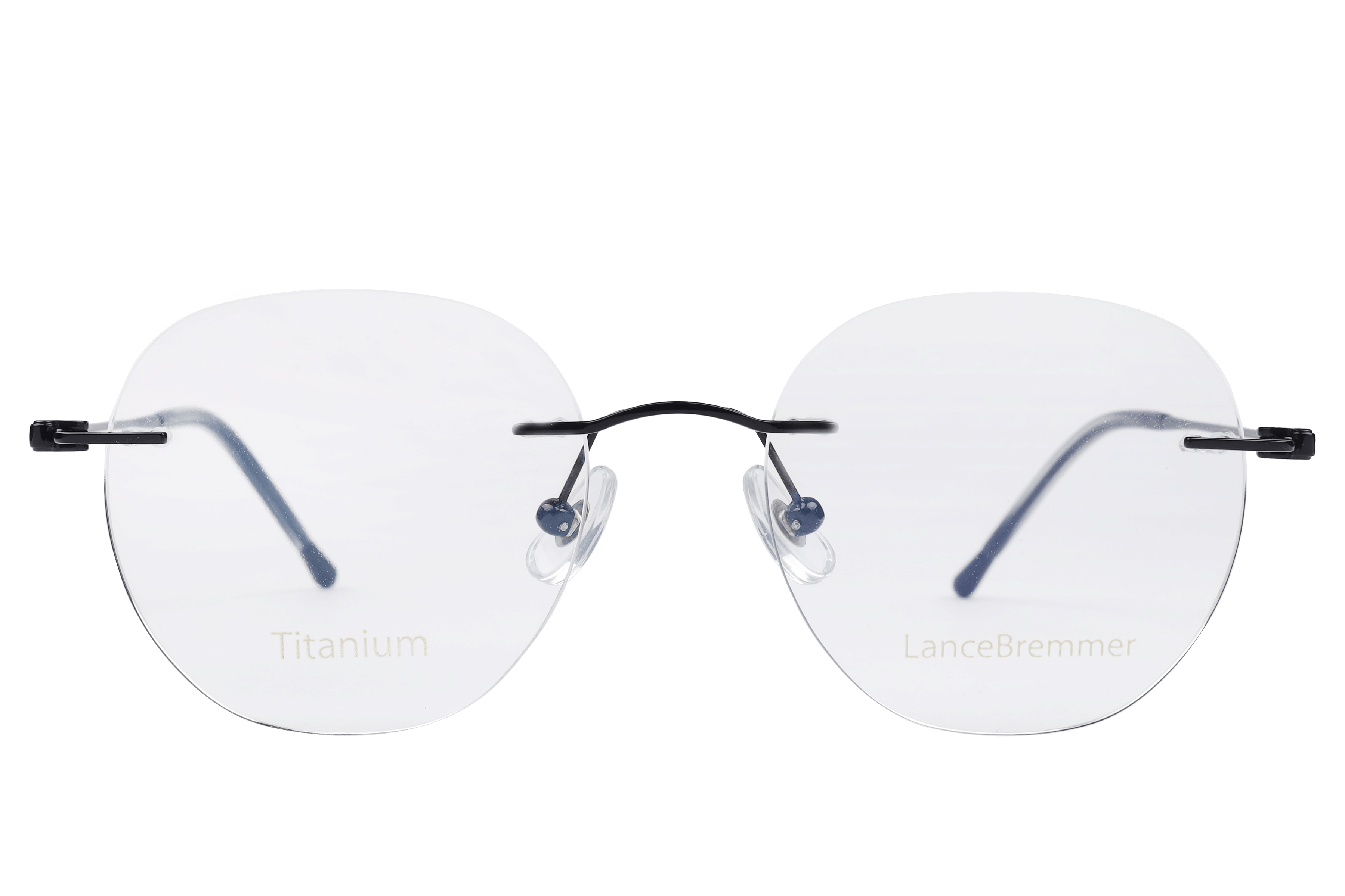 Lancebremmer 1367 Frame Black Unisex RimLess Titanium Frame — Black frame — view 2