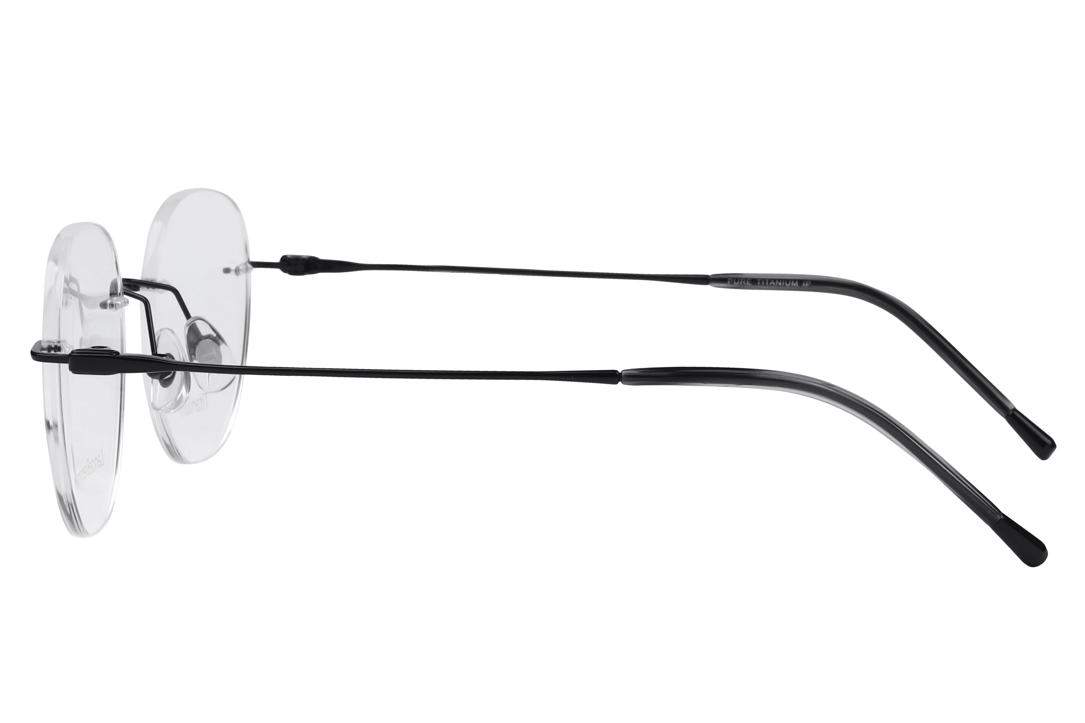 Lancebremmer 1367 Frame Black Unisex RimLess Titanium Frame — Black frame — view 3