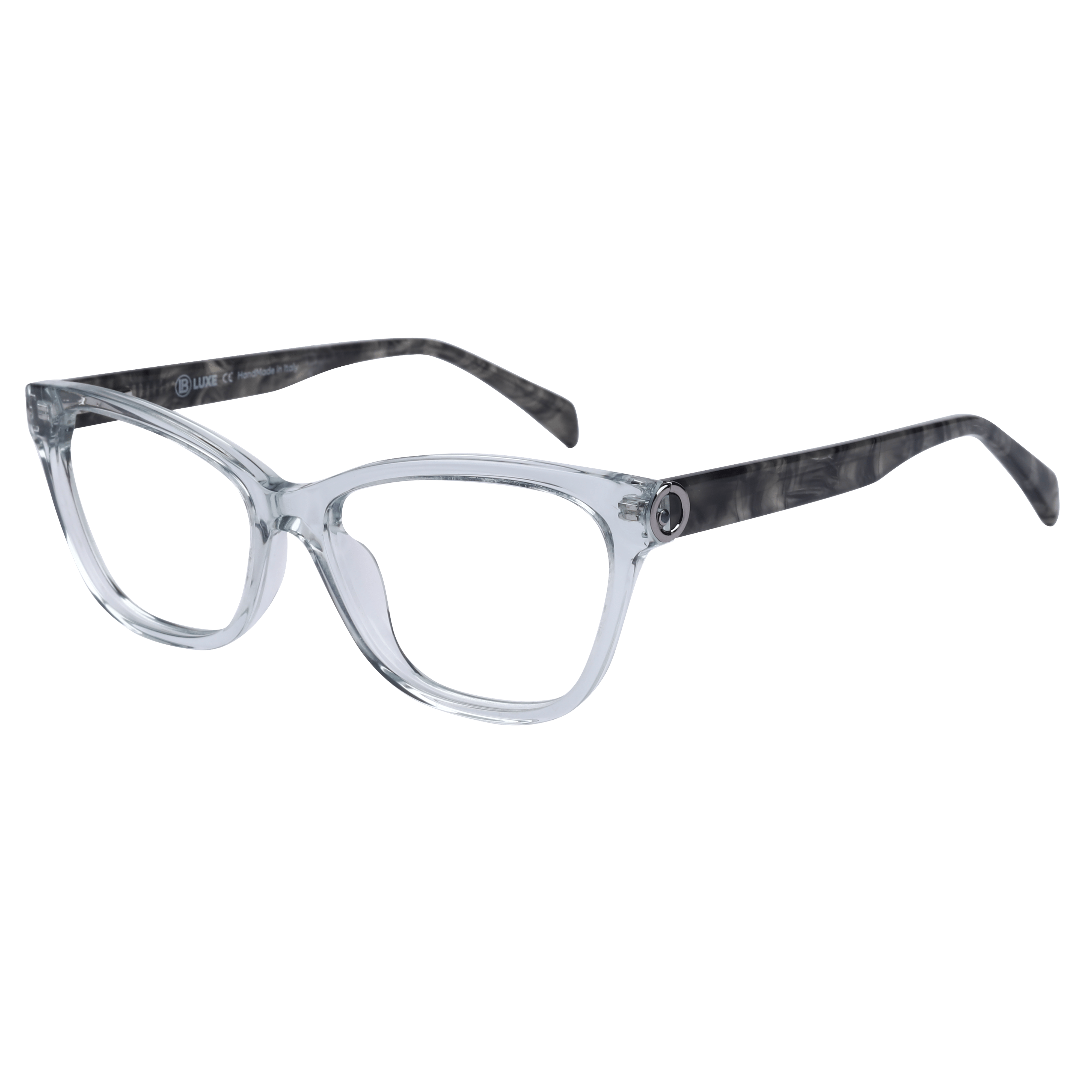 Lb Luxe AM190 Frame Transparent Grey Female Full Shell Frame — Transparent Grey frame — alternate view