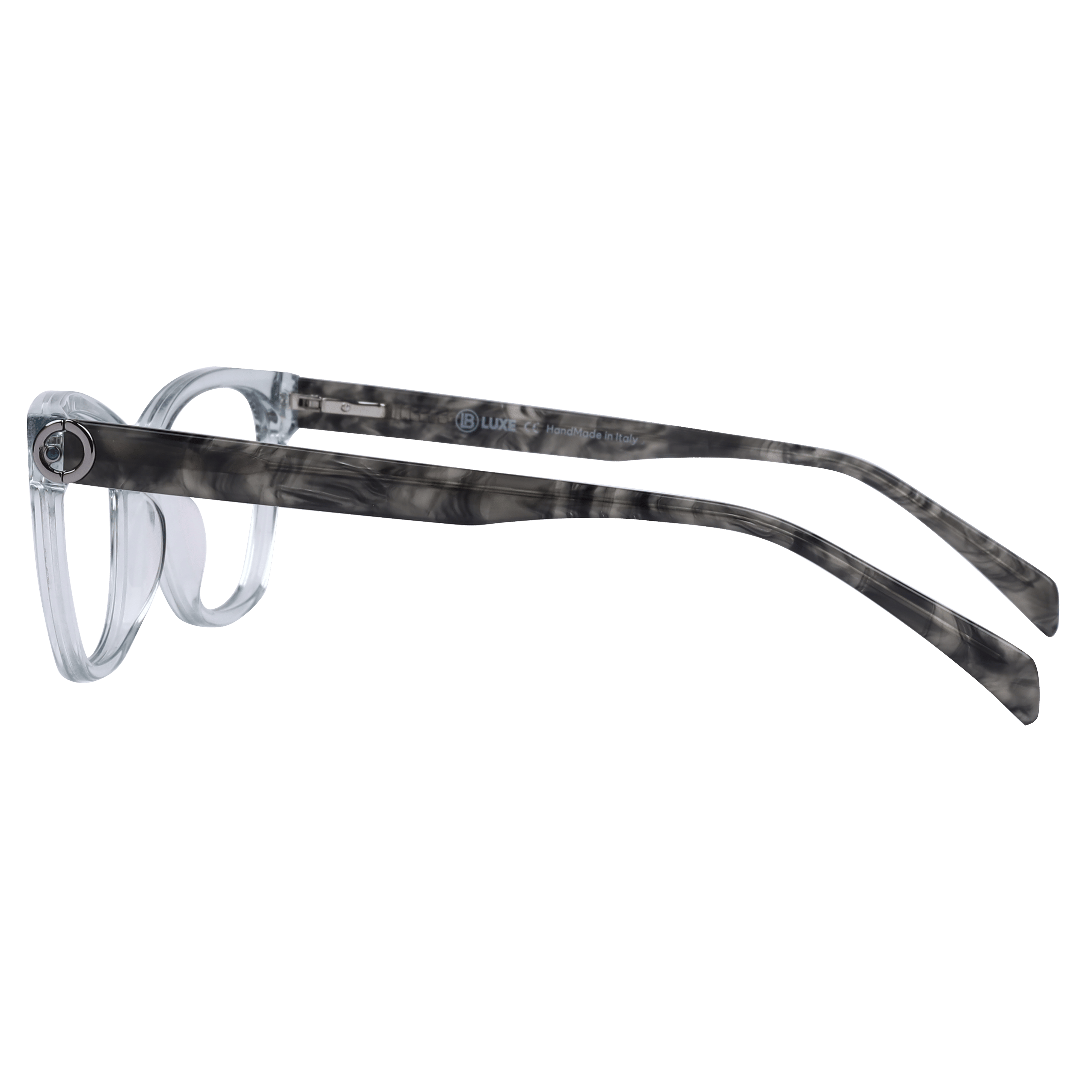 Lb Luxe AM190 Frame Transparent Grey Female Full Shell Frame — Transparent Grey frame — view 3