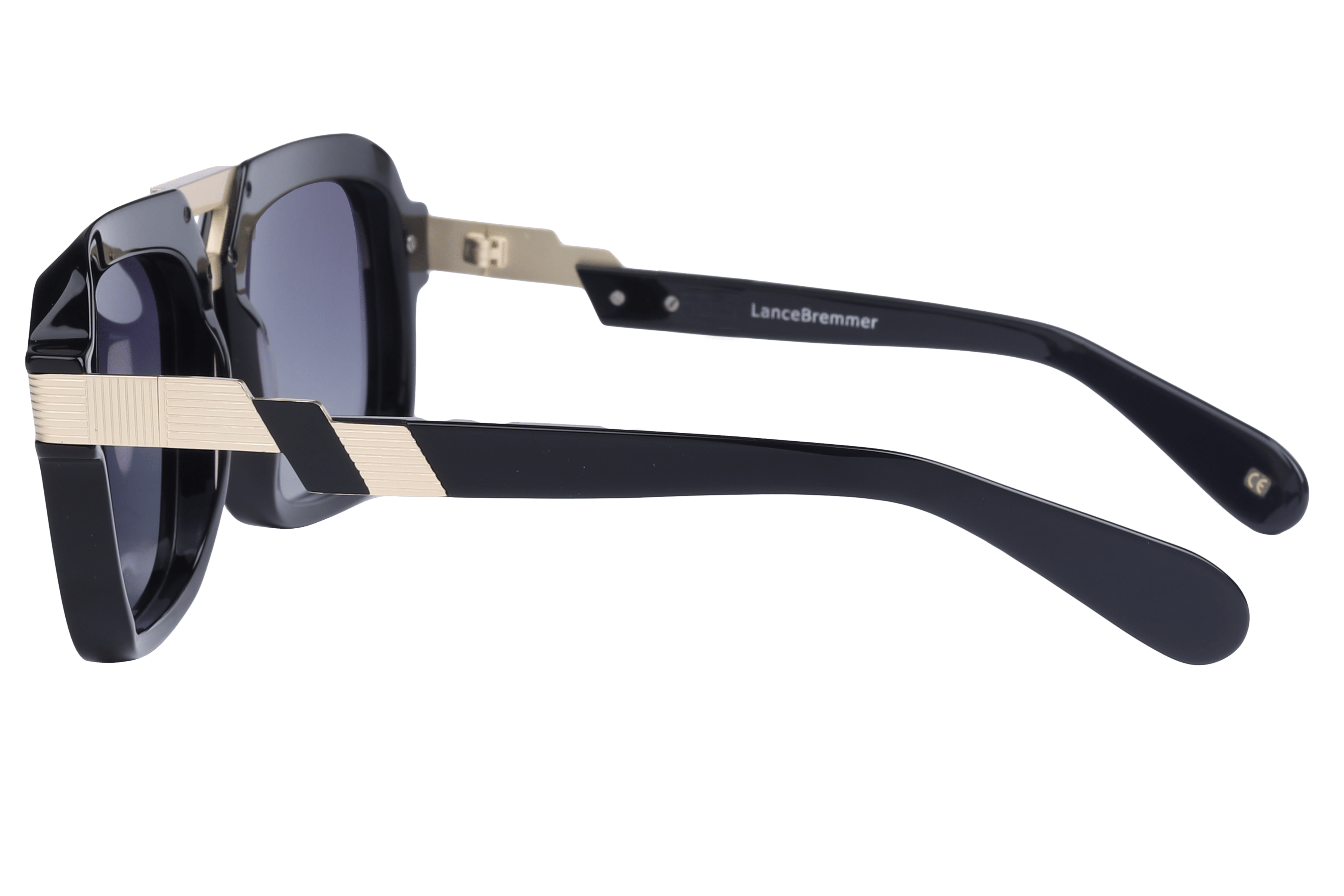 Lancebremmer AT8597 Sunglass Black Male Full Shell with Meta Sunglass — Black frame — view 3