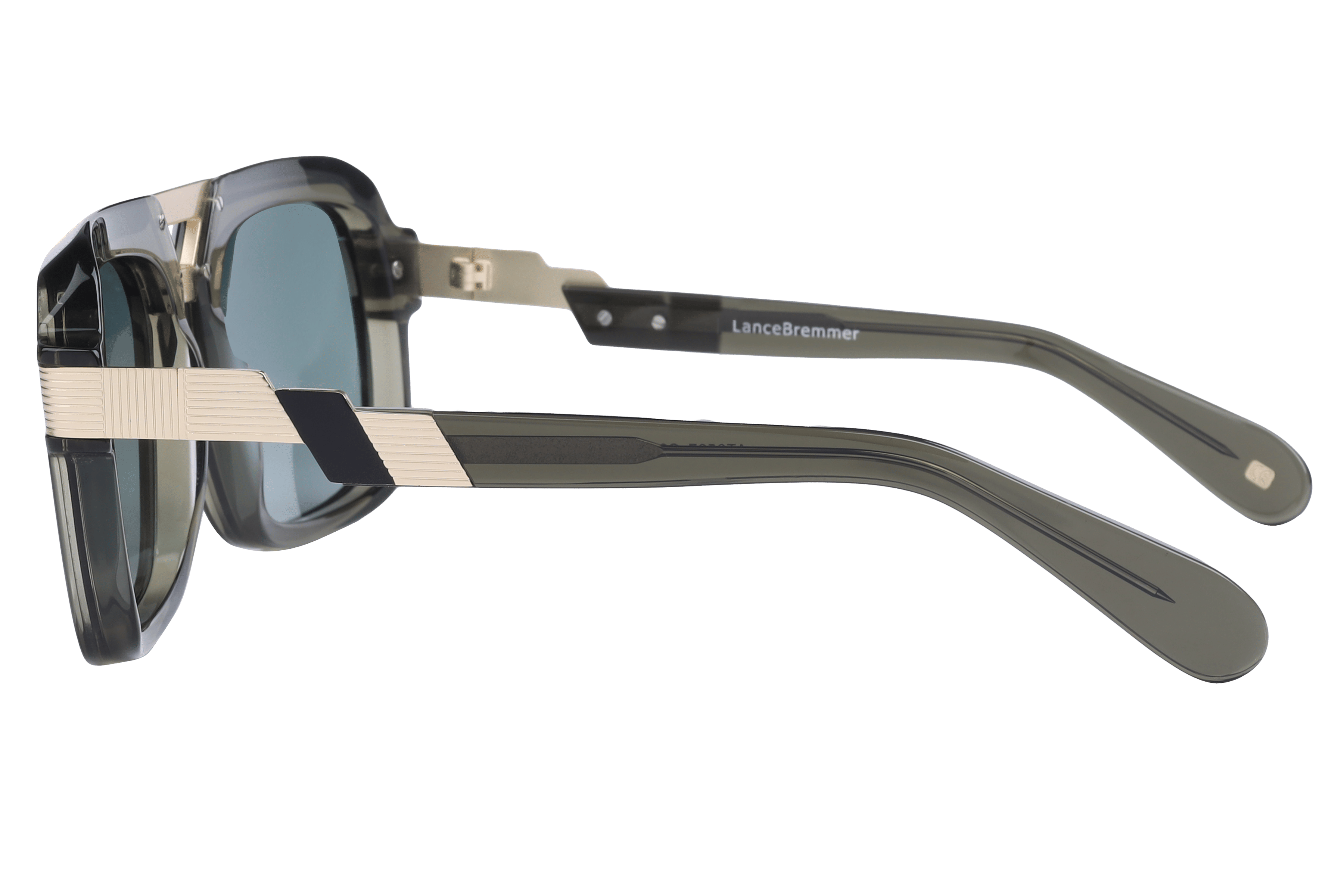 Lancebremmer AT8597 Sunglass Olive Male Full Shell with Meta Sunglass — view 3