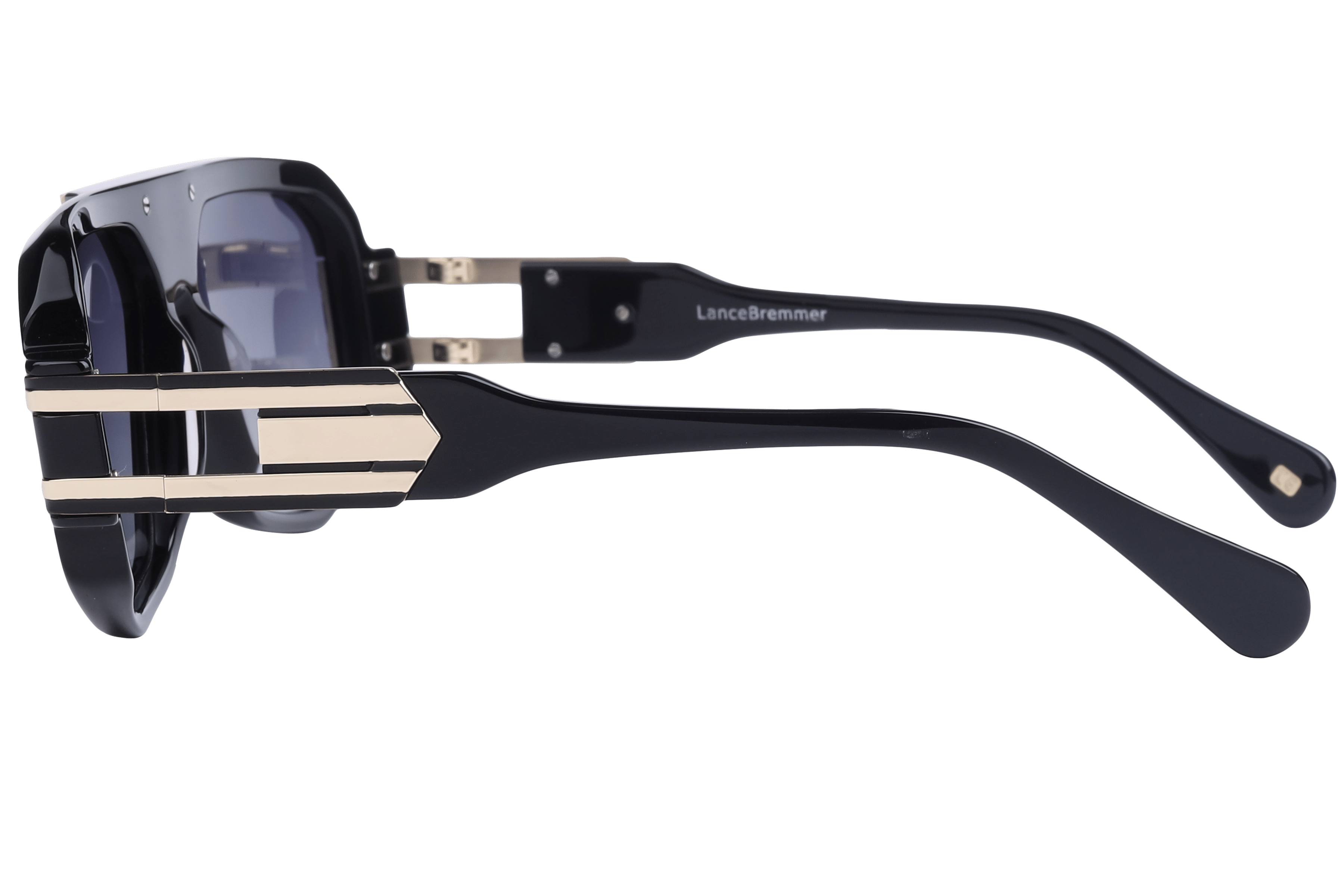 Lancebremmer AT8596 Sunglass Black Male Full Shell with Meta Sunglass — Black frame — view 3