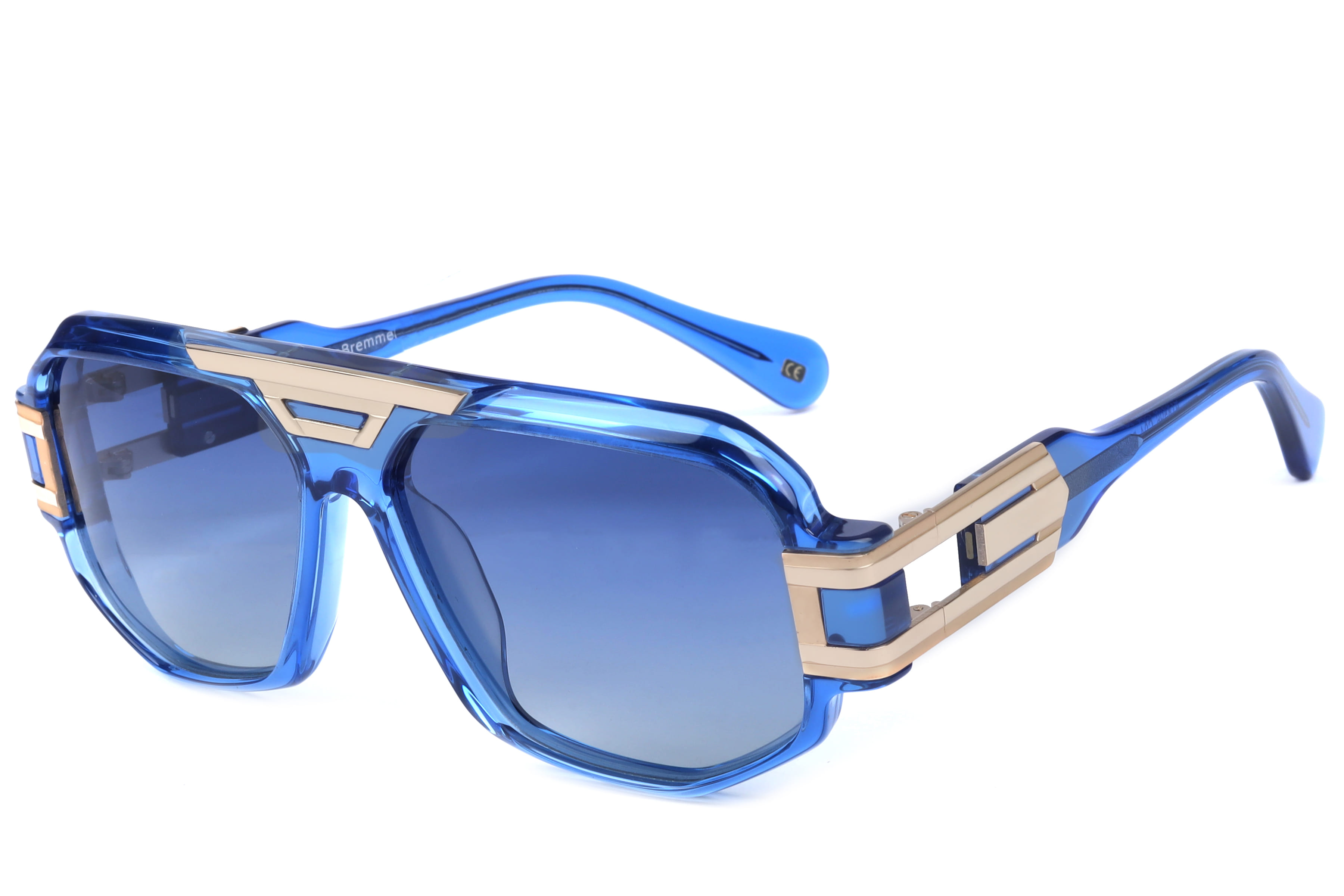 Lancebremmer AT8596 Sunglass Blue Male Full Shell with Metal Sunglass — Blue frame — view 1