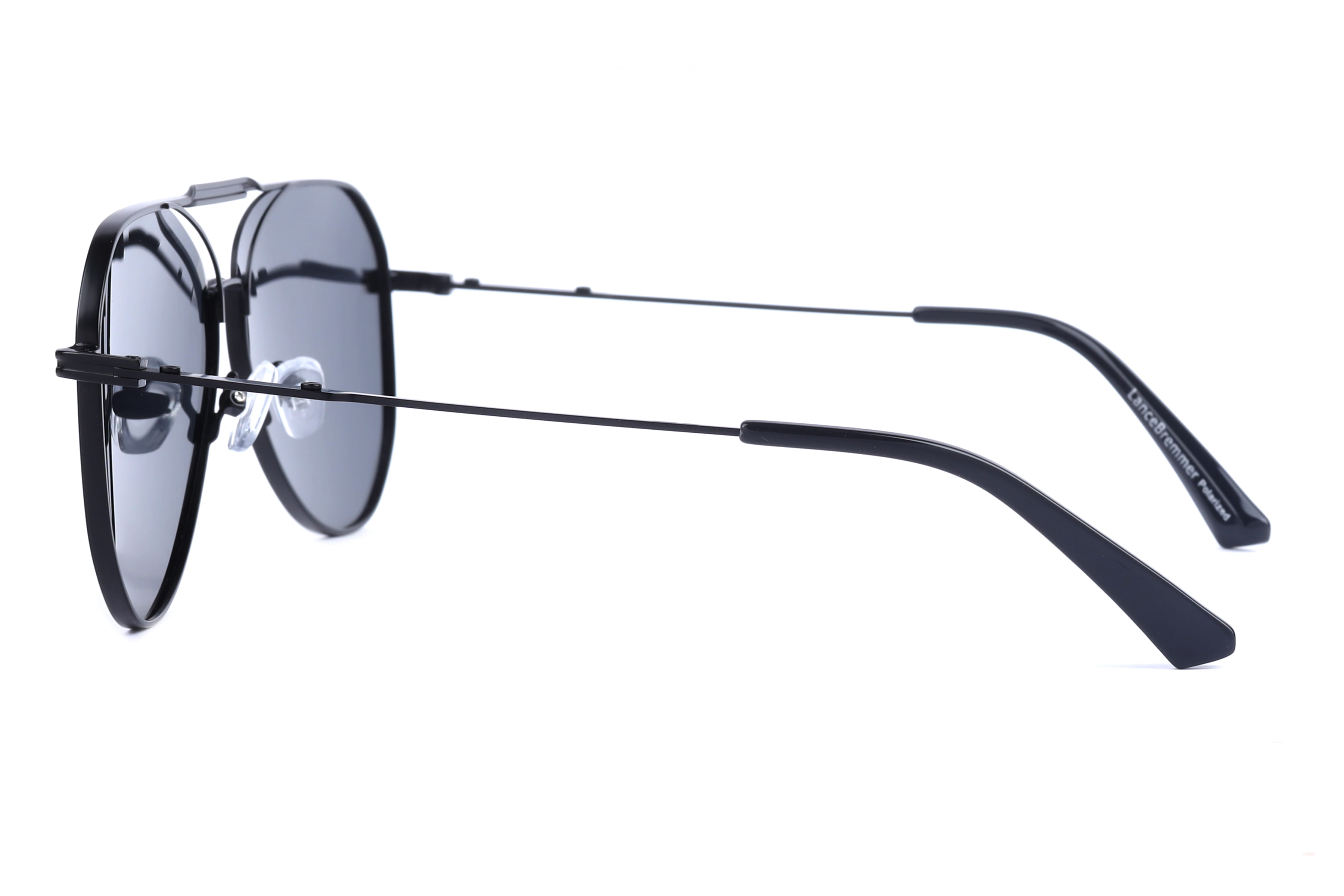 Lancebremmer JS8557 Sunglass Matt Black Male Full Metal Sunglass — Matt Black frame — view 2