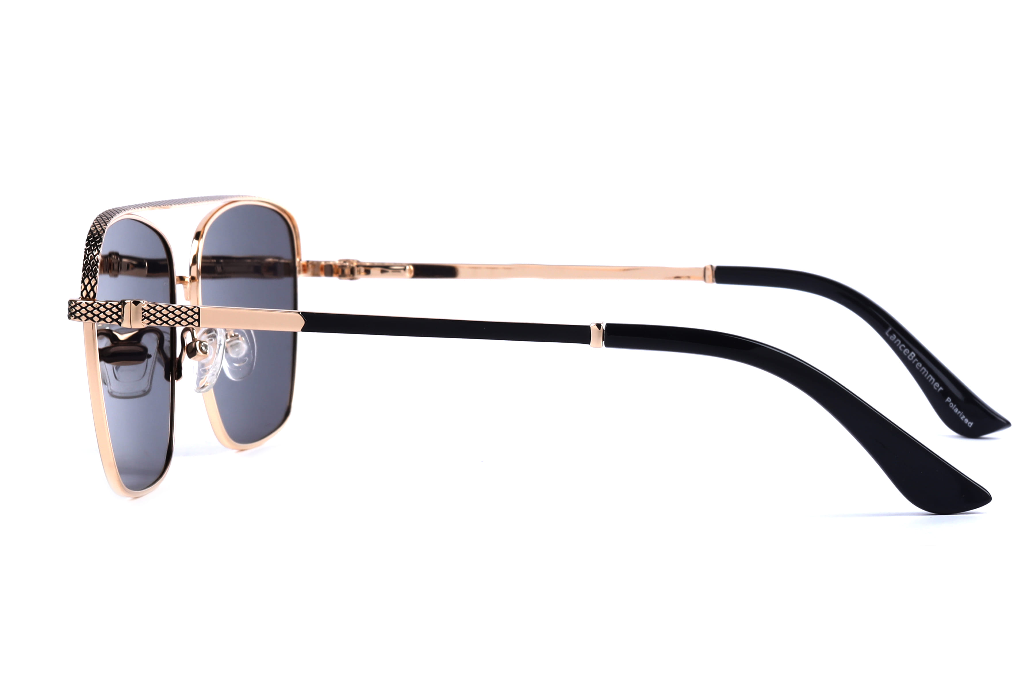 Lancebremmer JS8541 Sunglass Gold Male Full Metal Sunglass — Gold frame — view 2