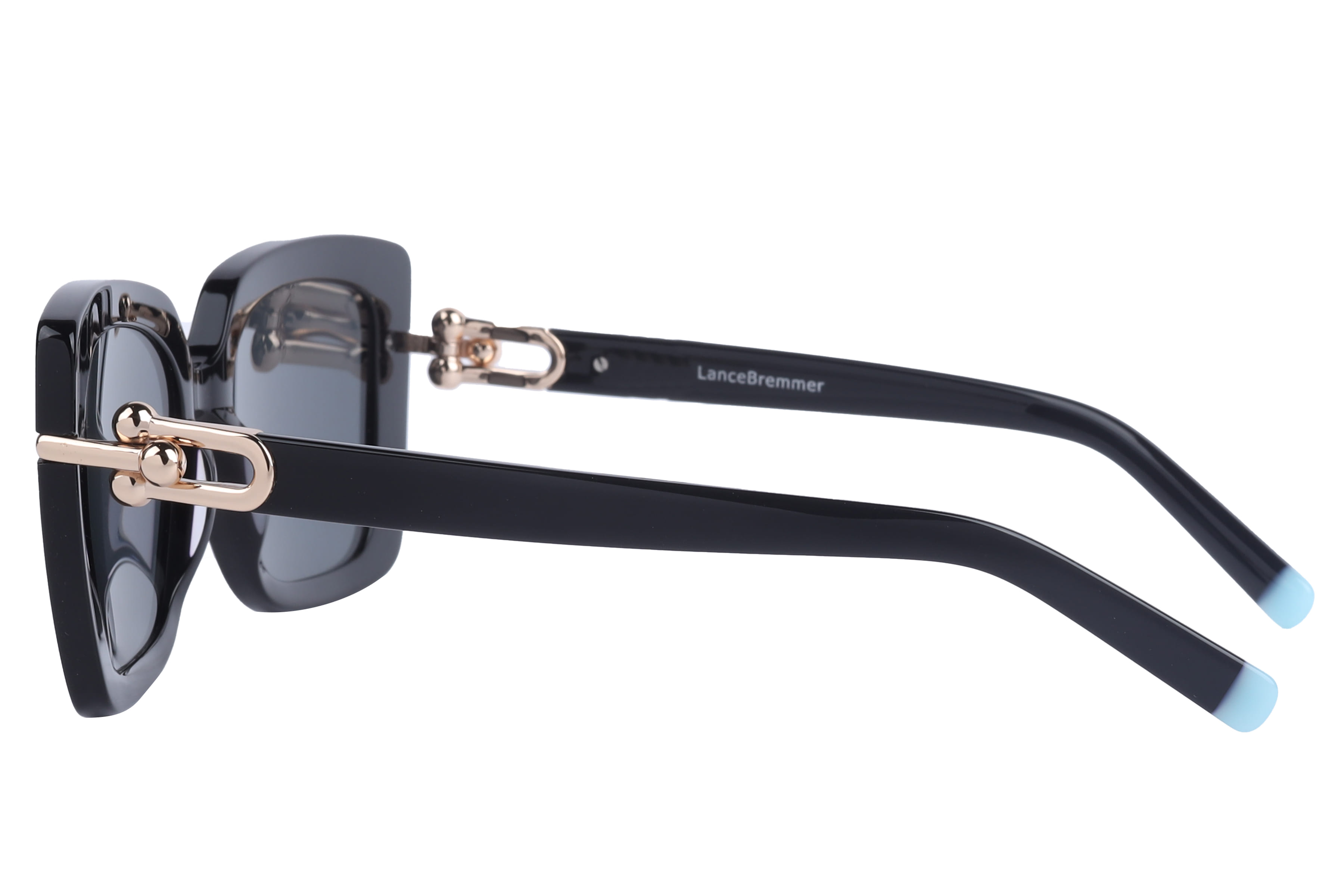 Lancebremmer AT8603 Sunglass Black Female Full Metal Sunglass — Black frame — view 3